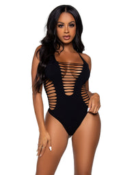 Leg Avenue Shredded Racer Back Thong Bodysuit
