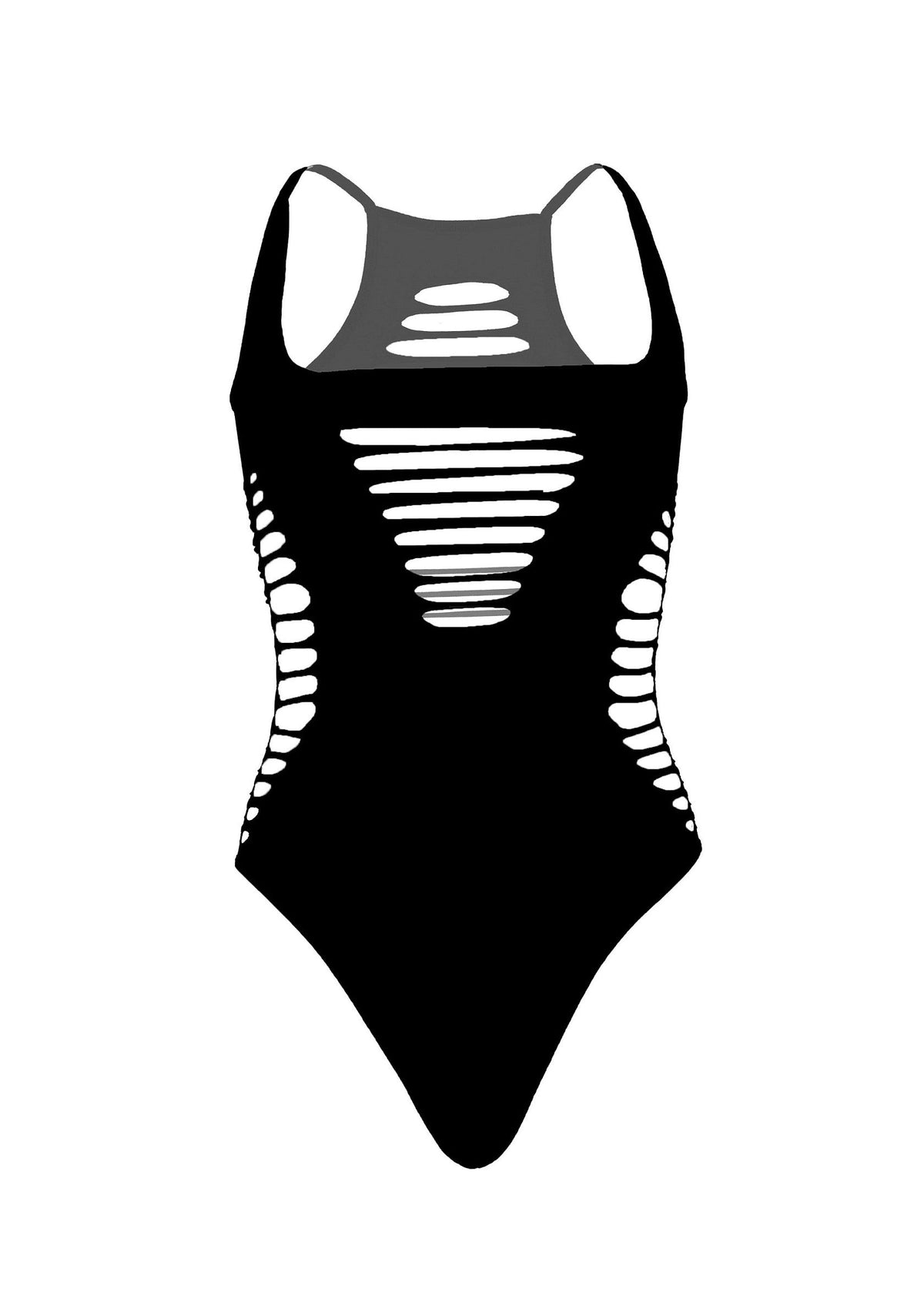 Leg Avenue Shredded Racer Back Thong Bodysuit
