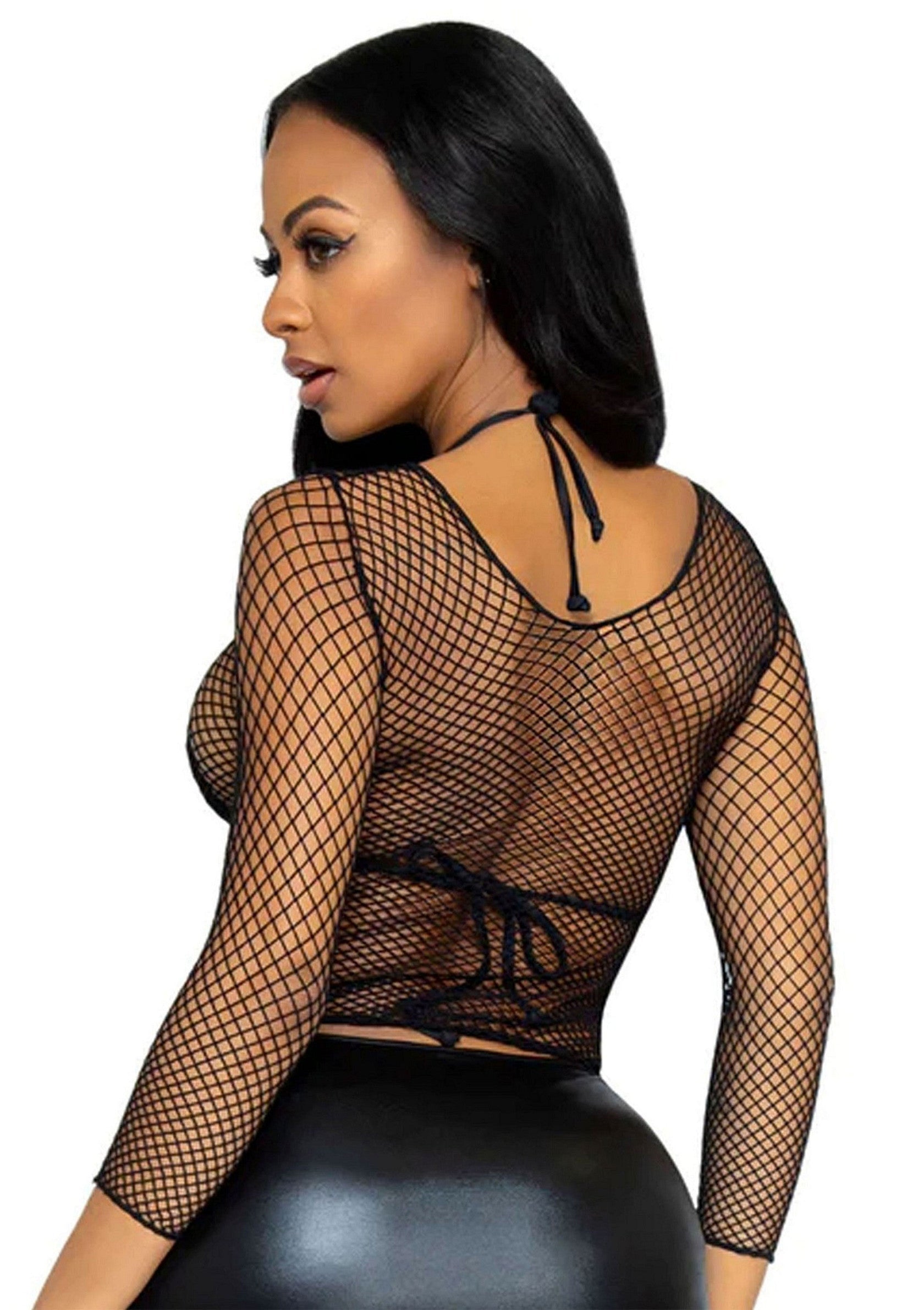 Leg Avenue Elastane Long Sleeved Fishnet Shirt