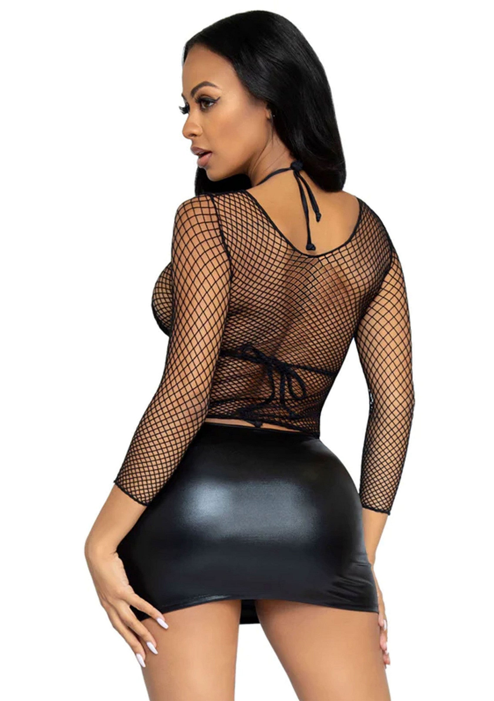 Leg Avenue Elastane Long Sleeved Fishnet Shirt