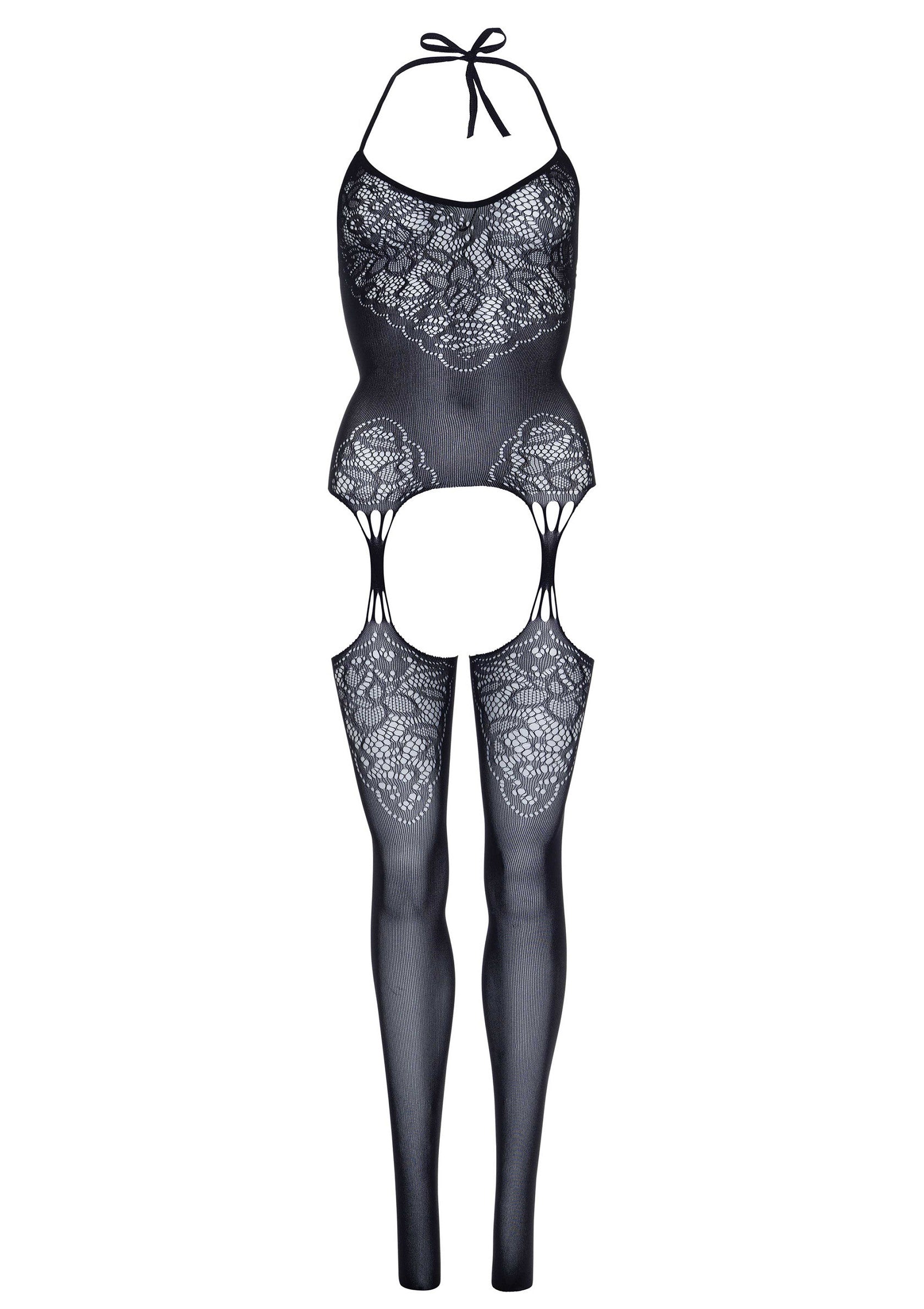 Leg Avenue Seamless Lace Net Suspender Bodystocking
