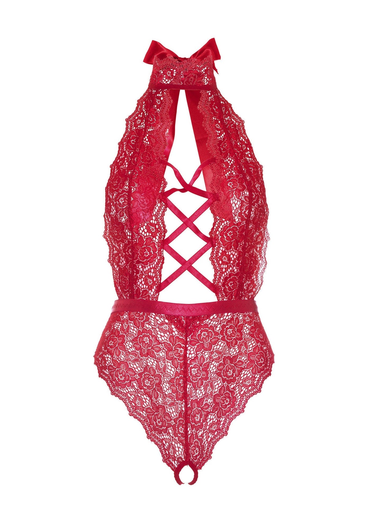 Leg Avenue High Neck Crotchless Teddy