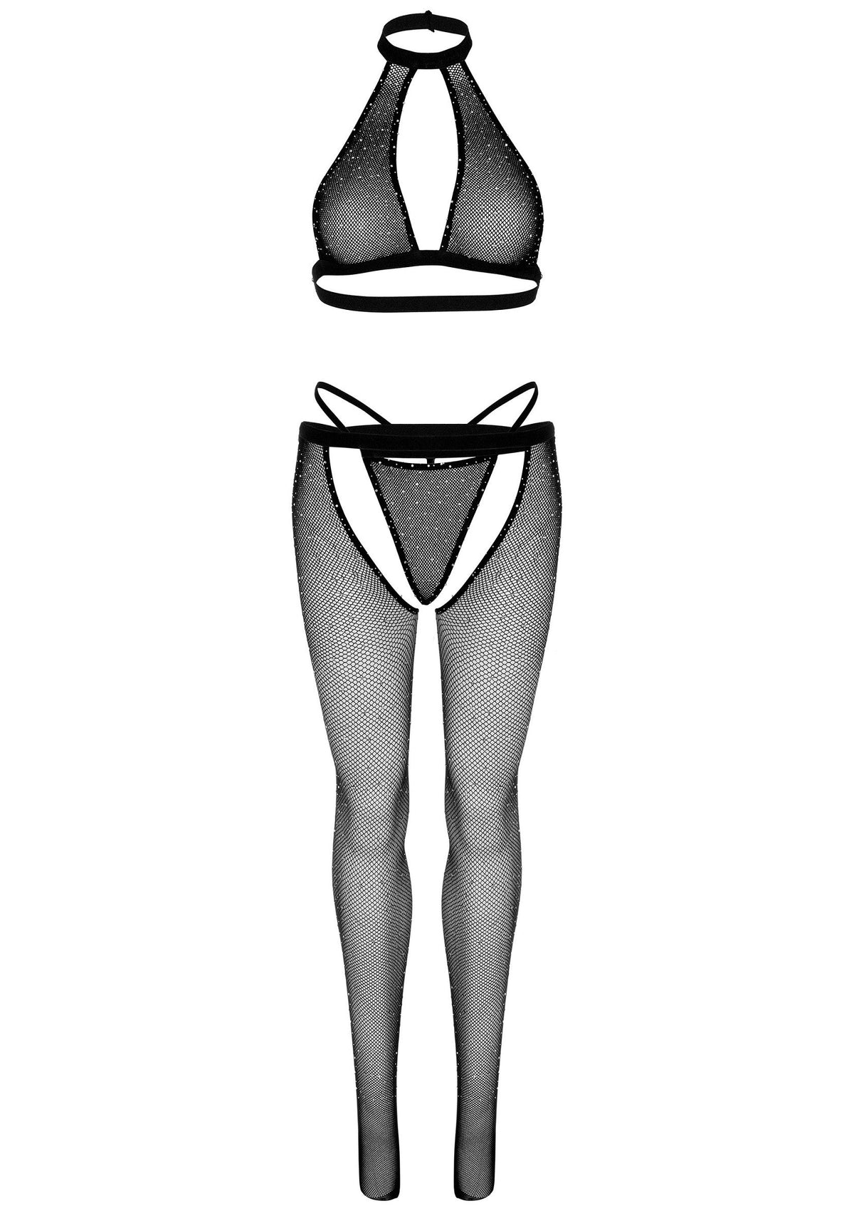 Leg Avenue Keyhole Top, String and Crotchless Tights