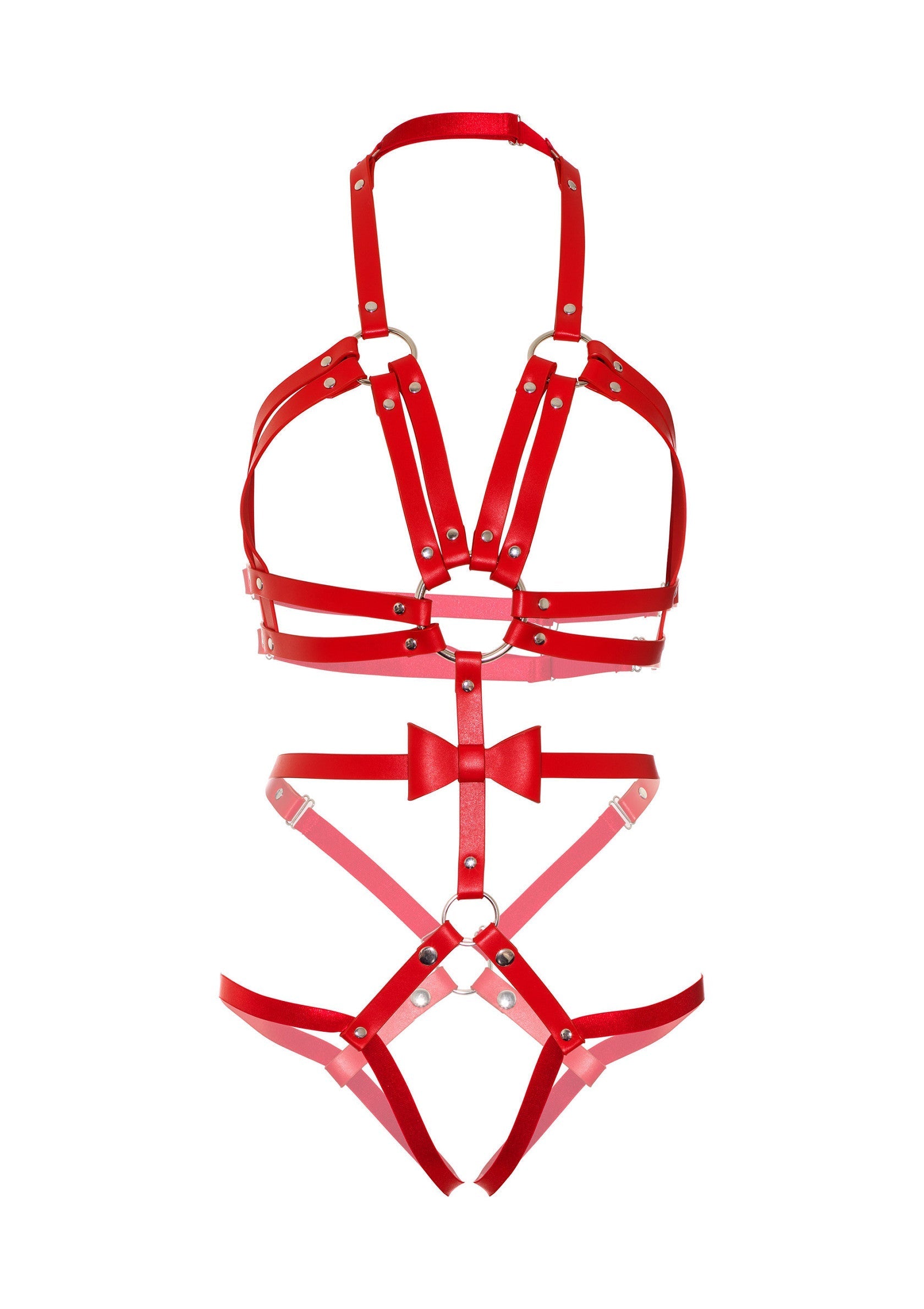 Kink Vegan Leather Harness with Bow