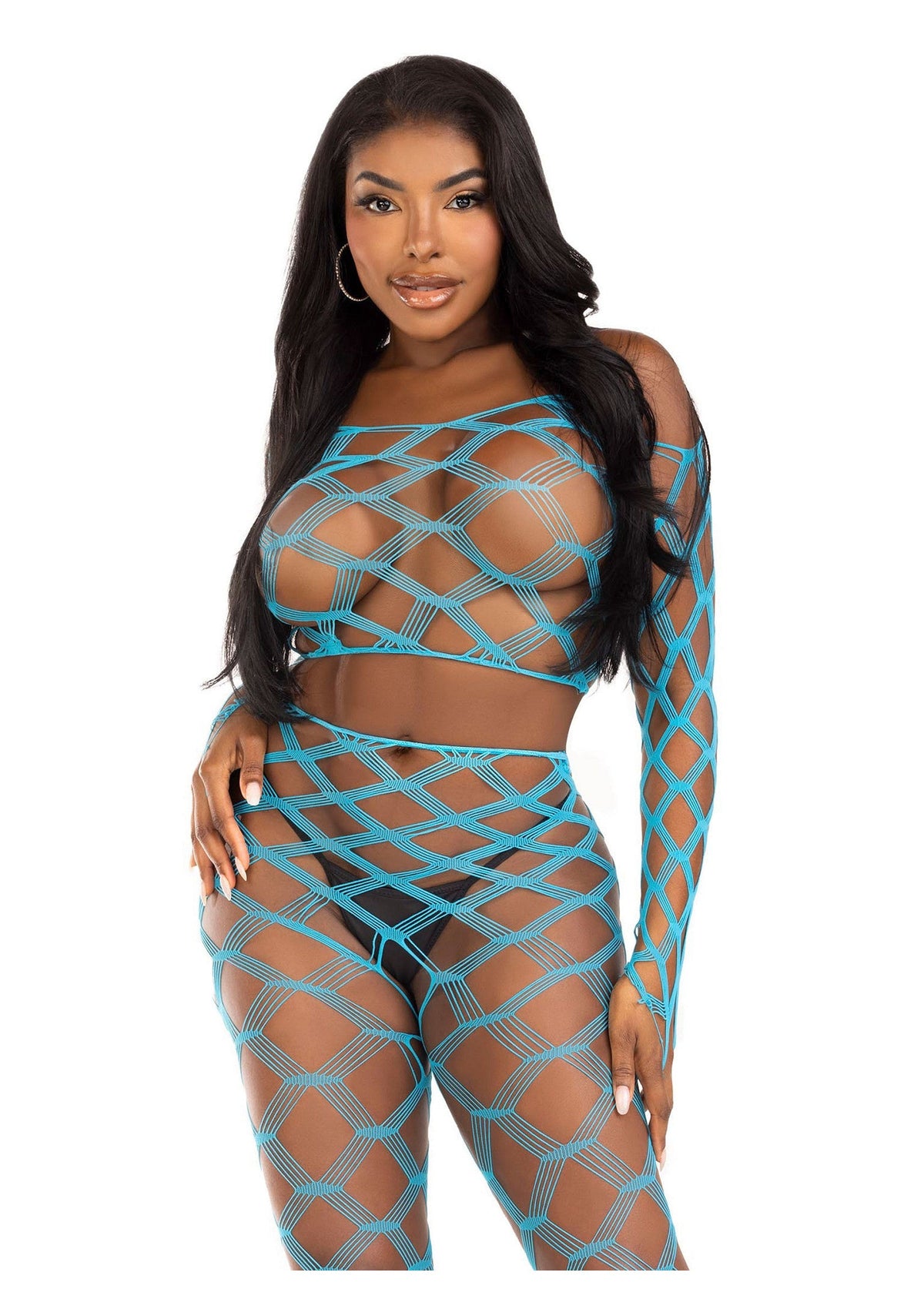 Leg Avenue Net Crop Top and Footless Tights