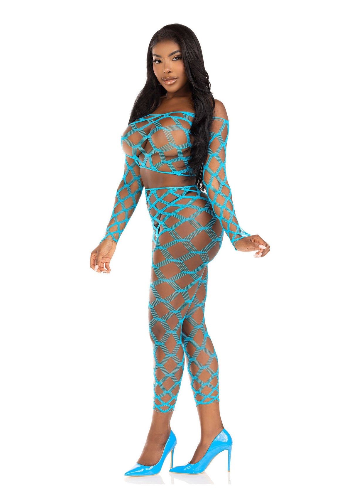 Leg Avenue Net Crop Top and Footless Tights