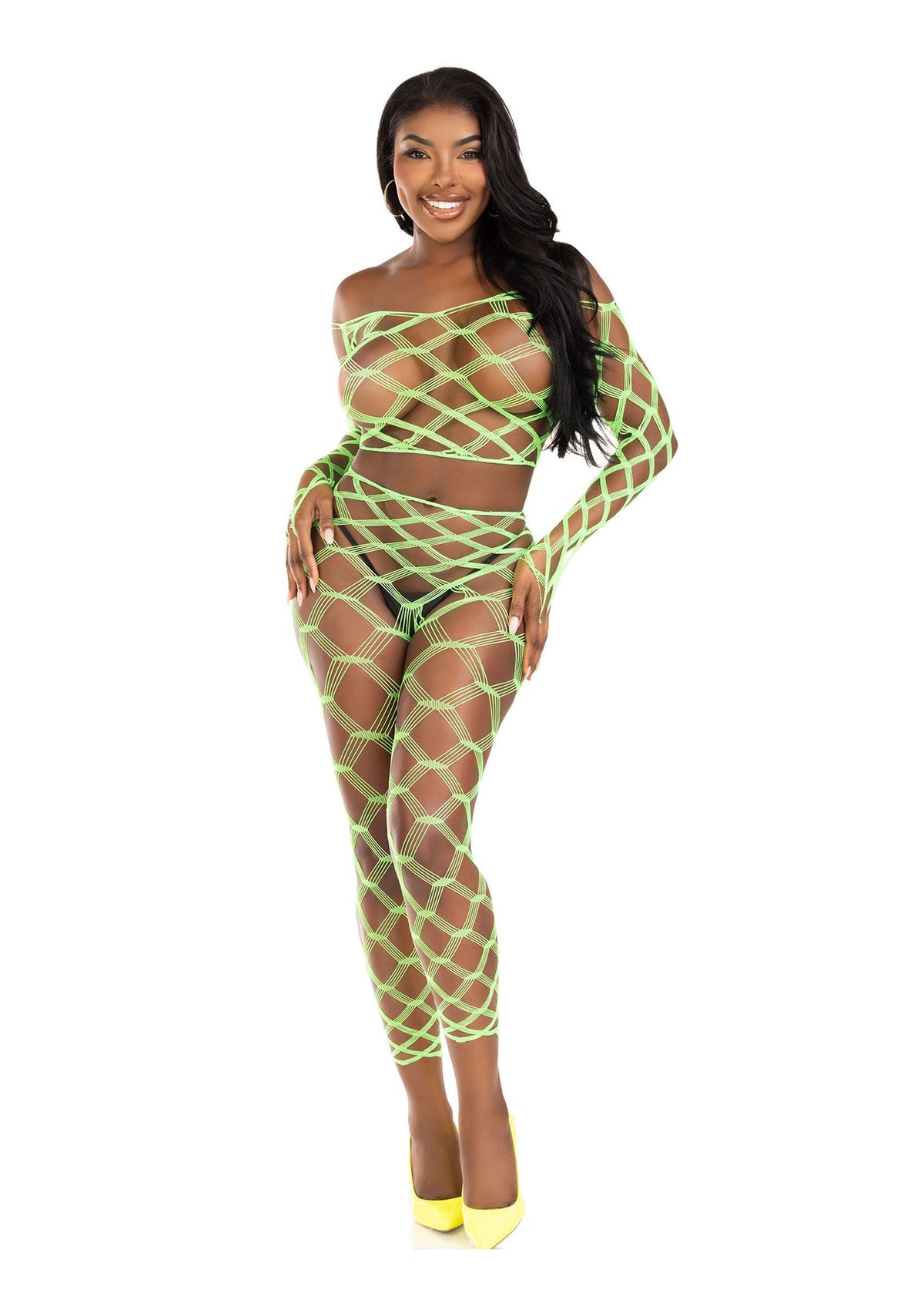 Leg Avenue Net Crop Top and Footless Tights
