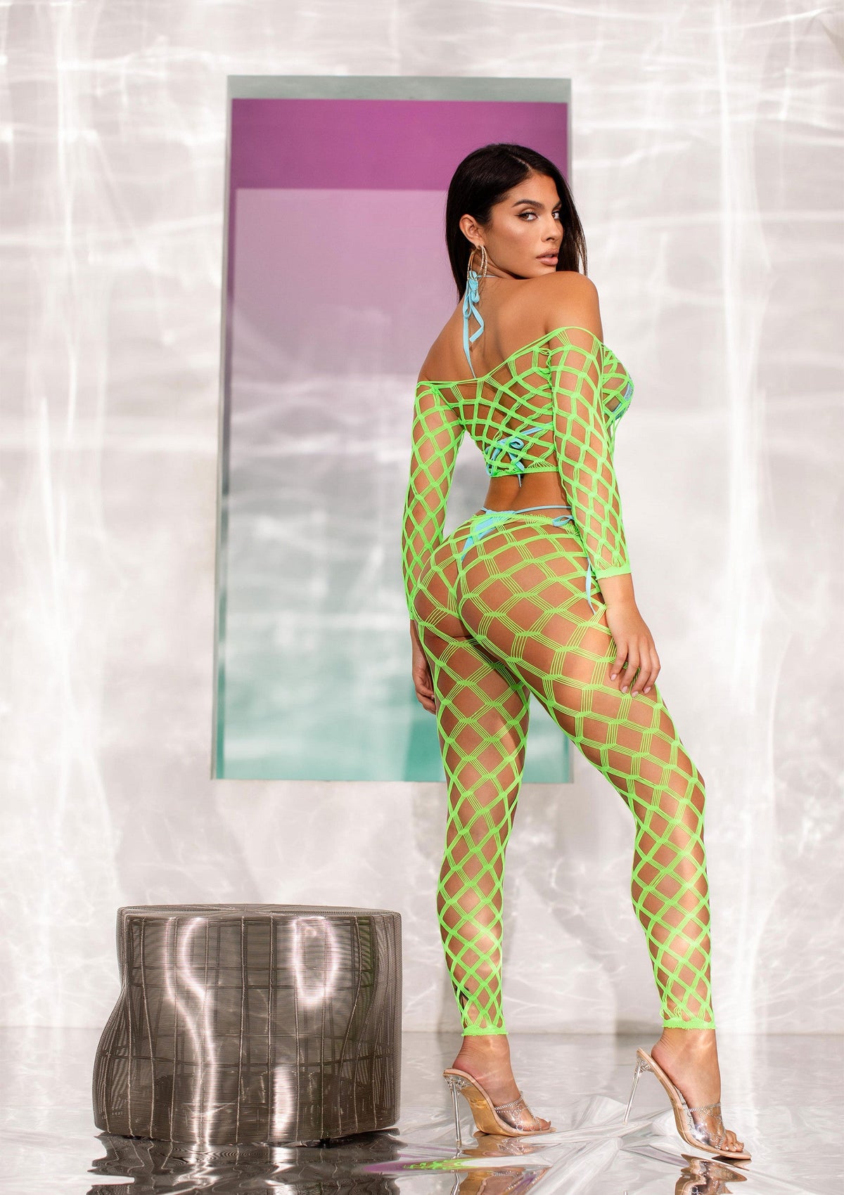Leg Avenue Net Crop Top and Footless Tights