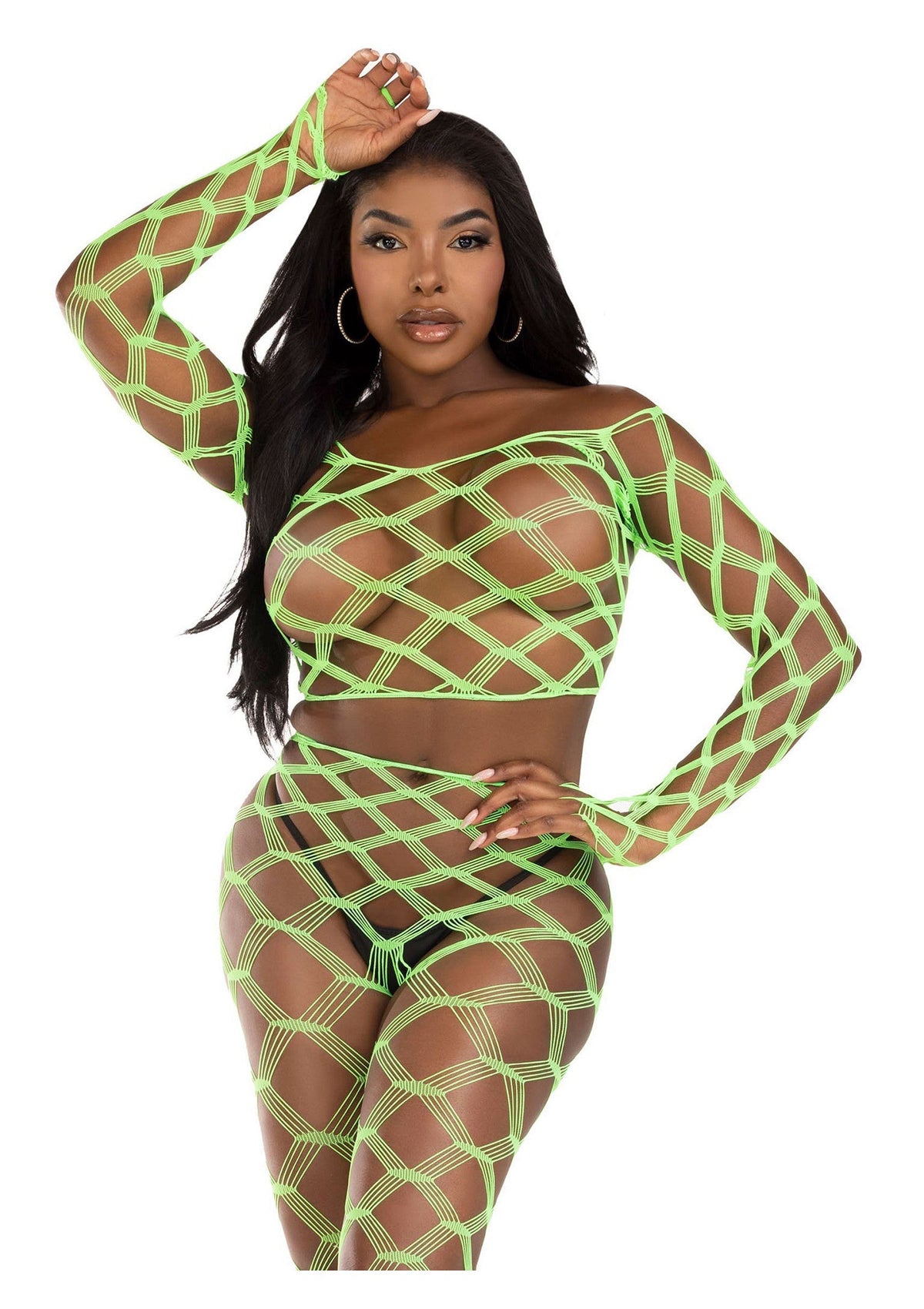 Leg Avenue Net Crop Top and Footless Tights