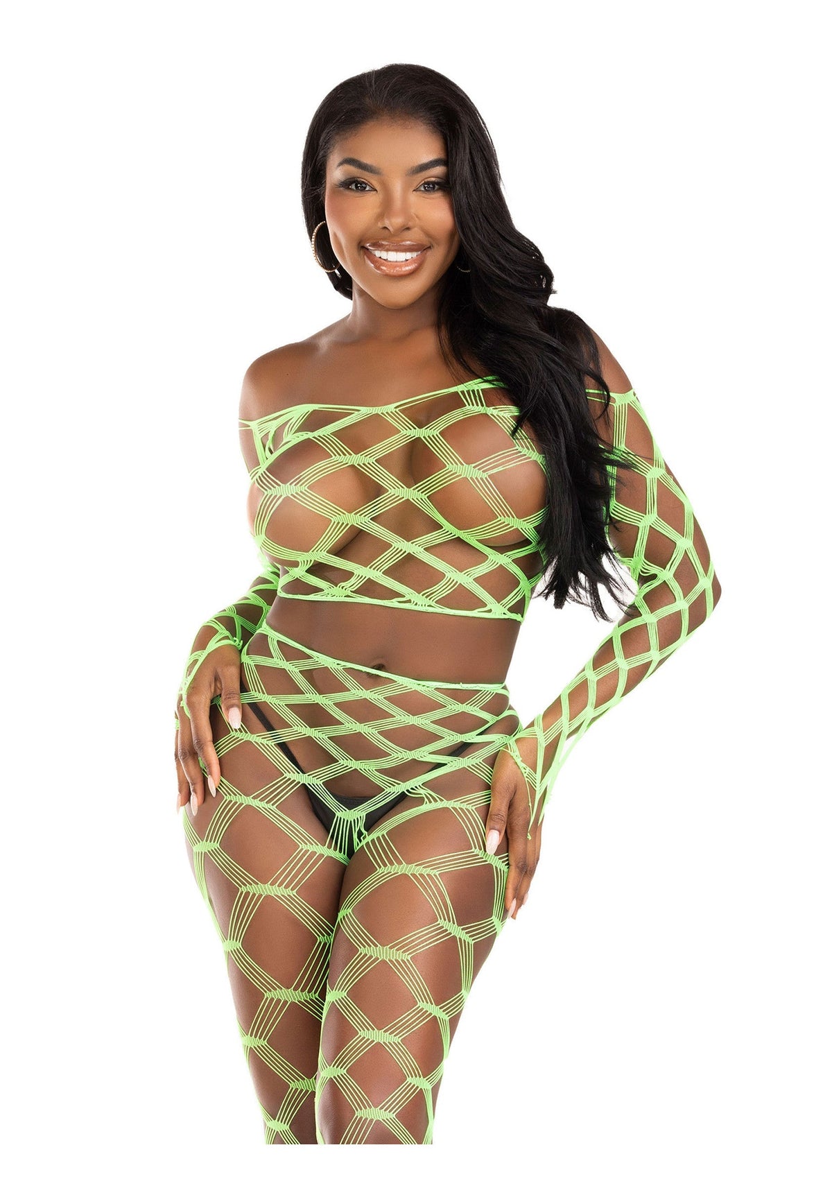 Leg Avenue Net Crop Top and Footless Tights