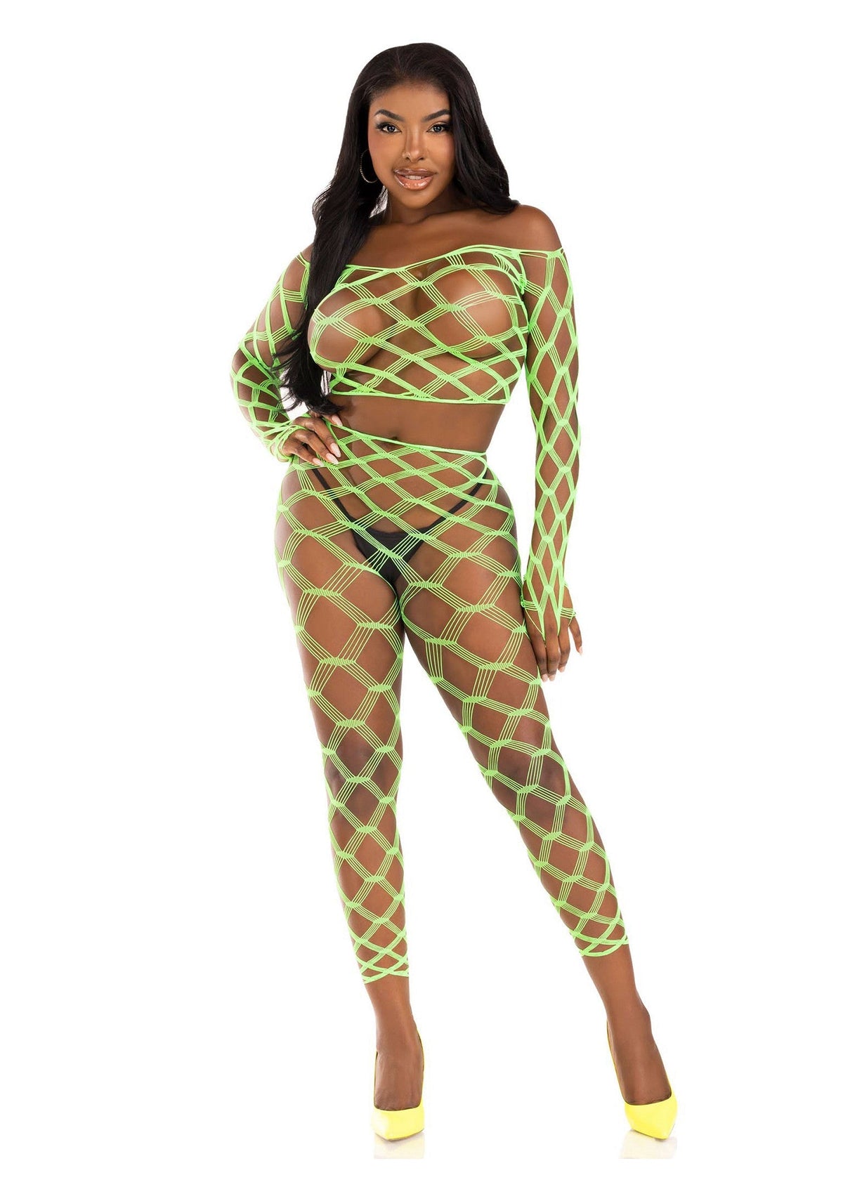 Leg Avenue Net Crop Top and Footless Tights