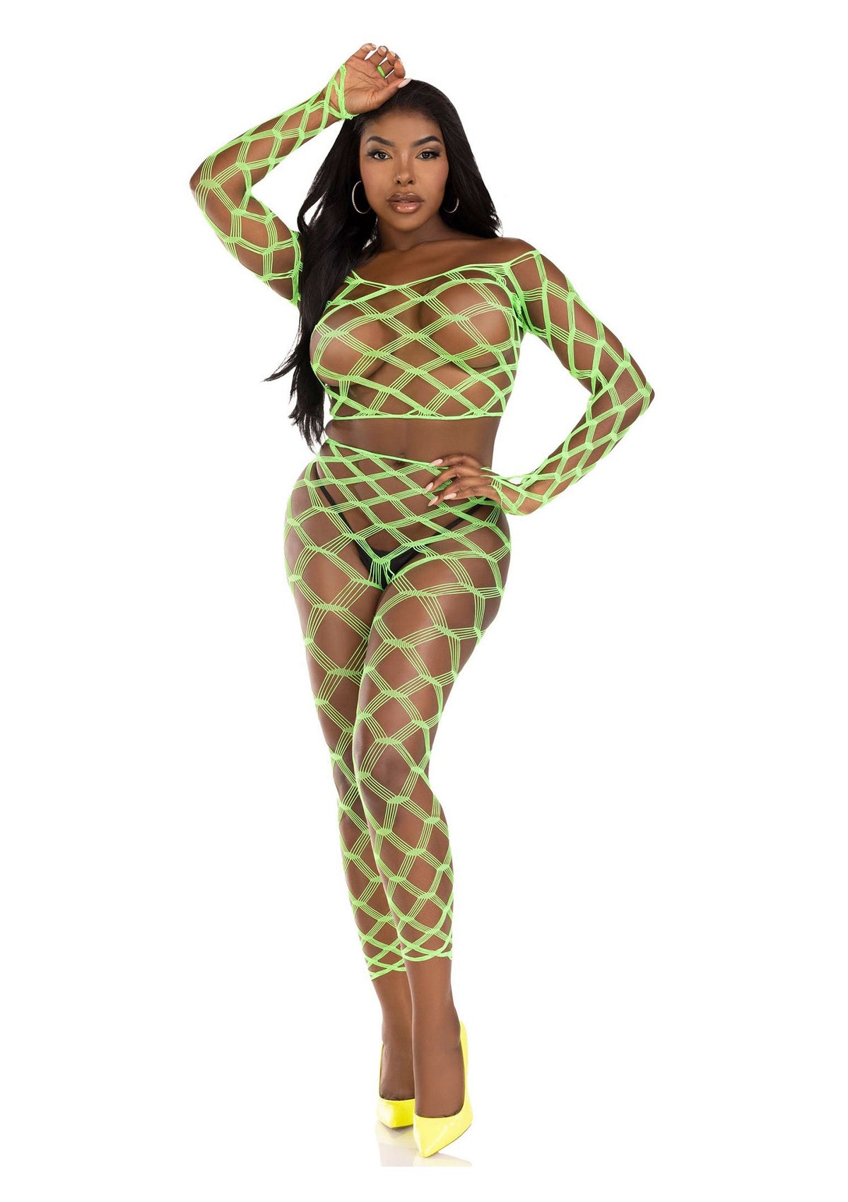 Leg Avenue Net Crop Top and Footless Tights