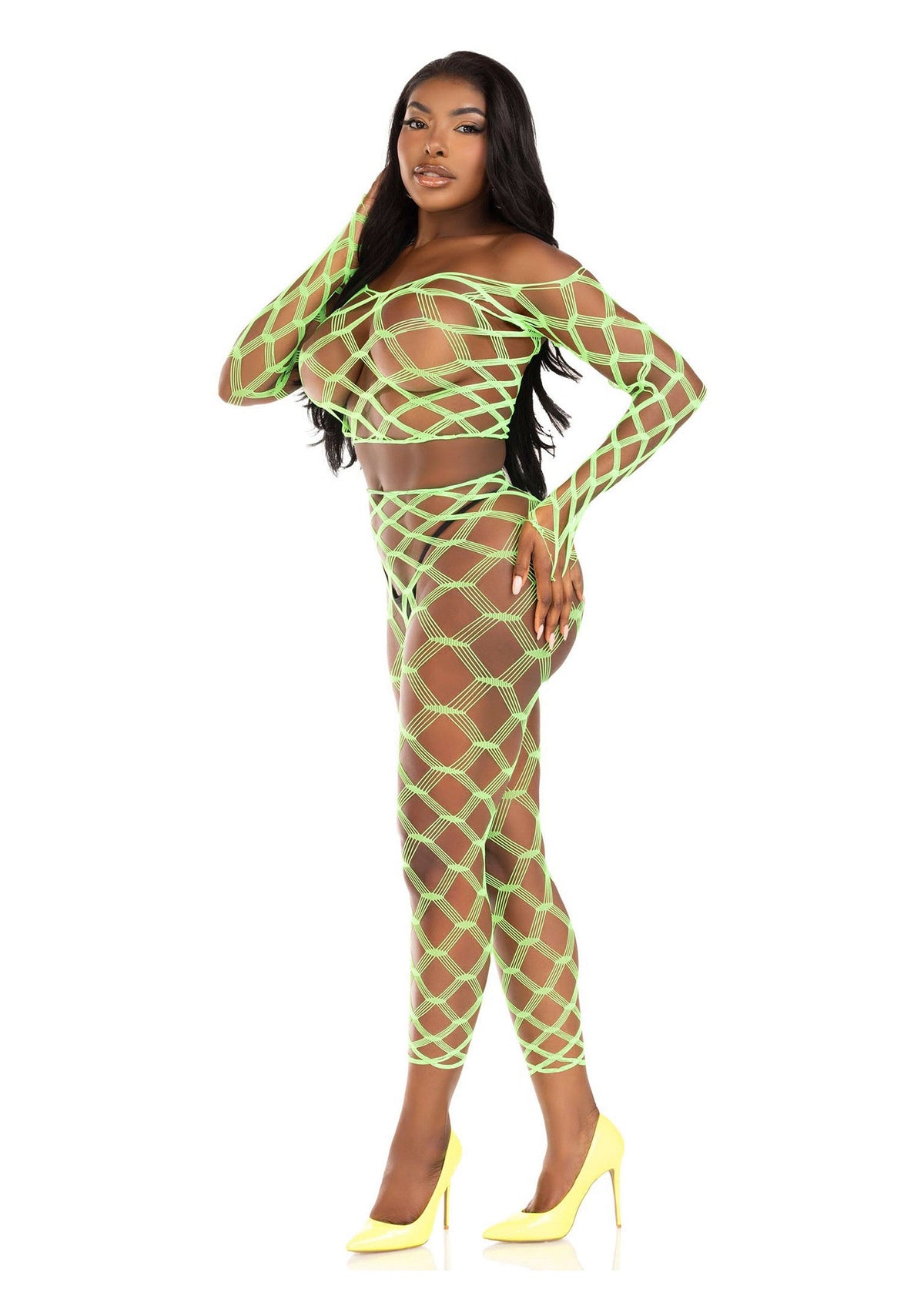 Leg Avenue Net Crop Top and Footless Tights