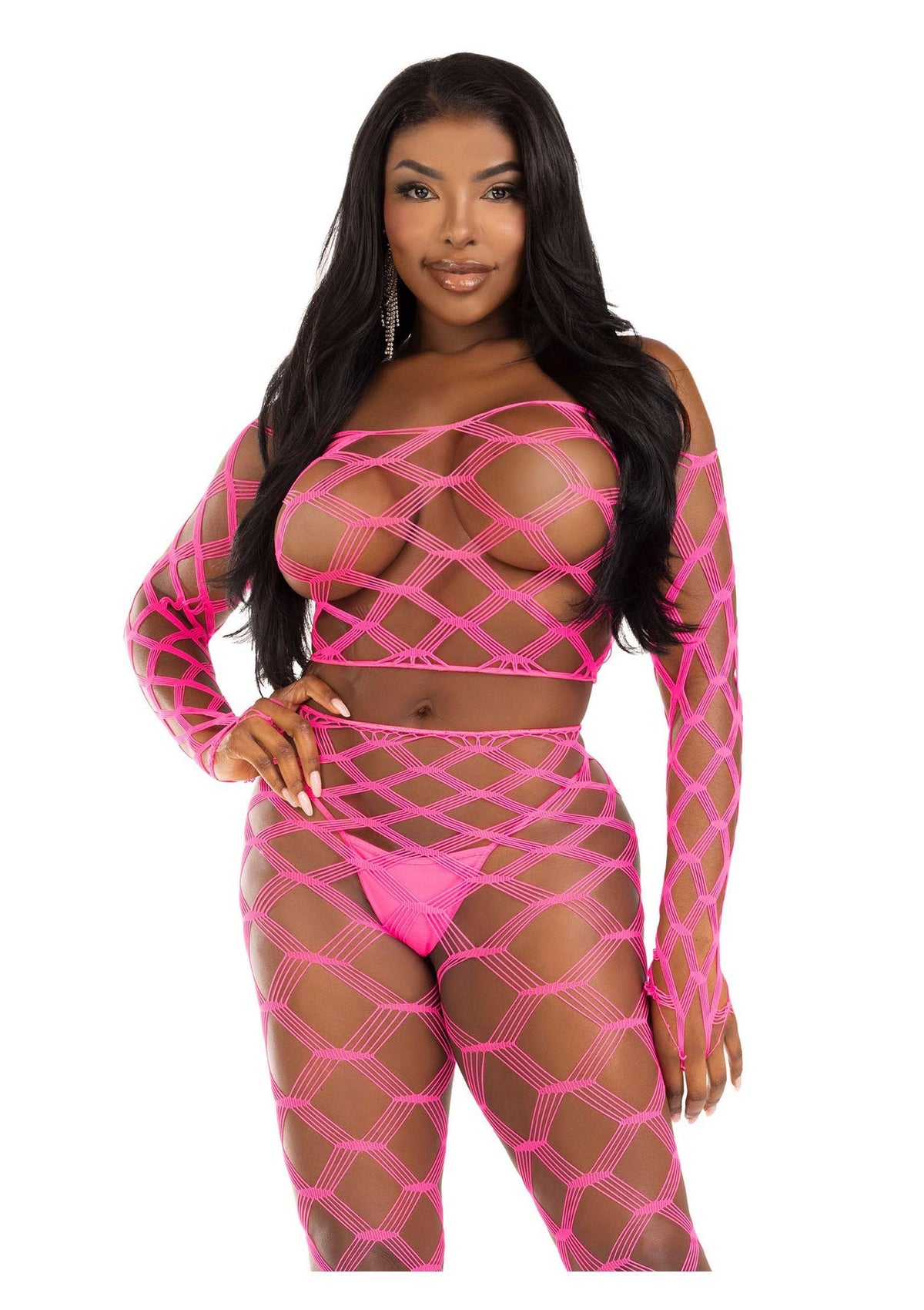 Leg Avenue Net Crop Top and Footless Tights