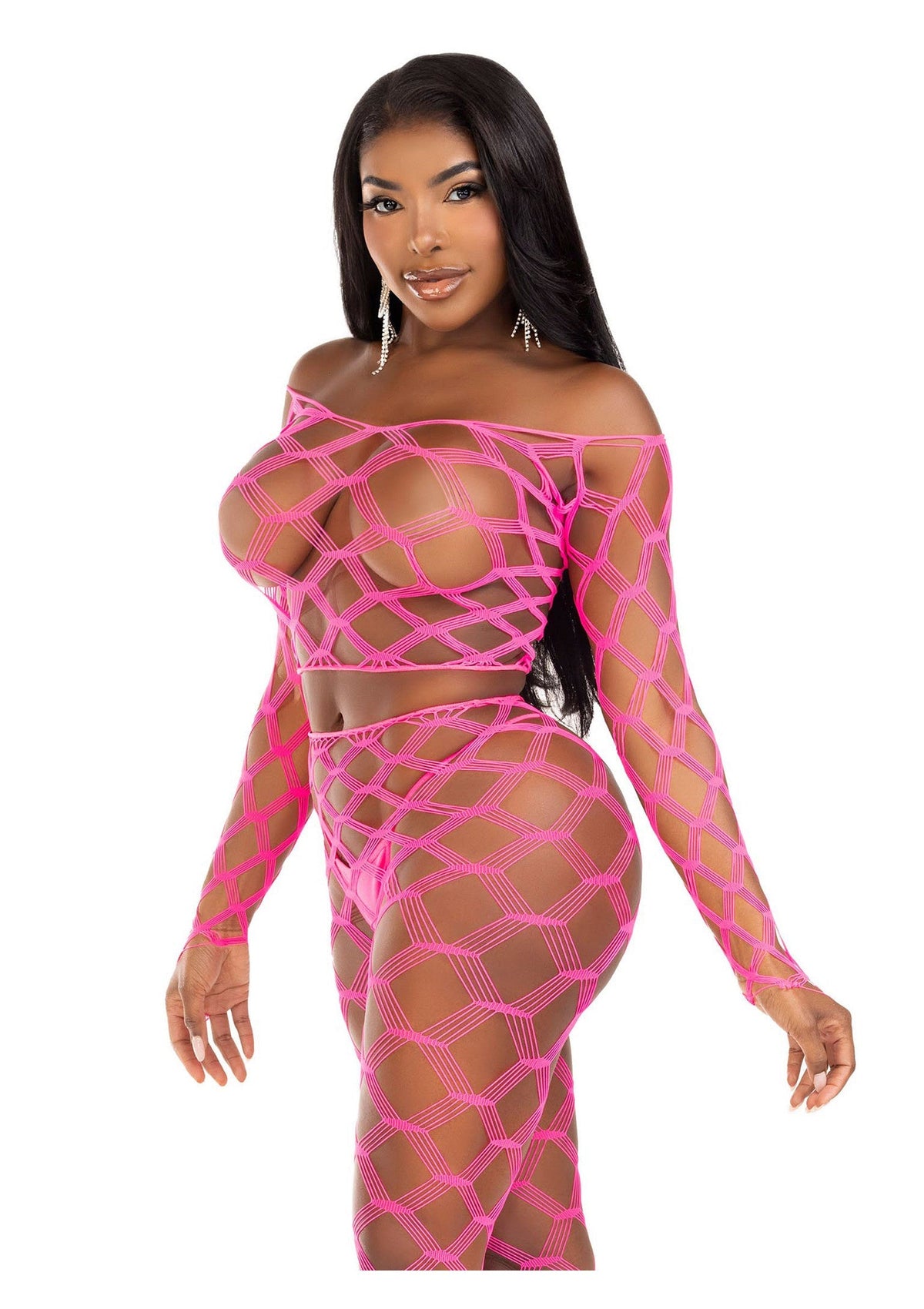 Leg Avenue Net Crop Top and Footless Tights