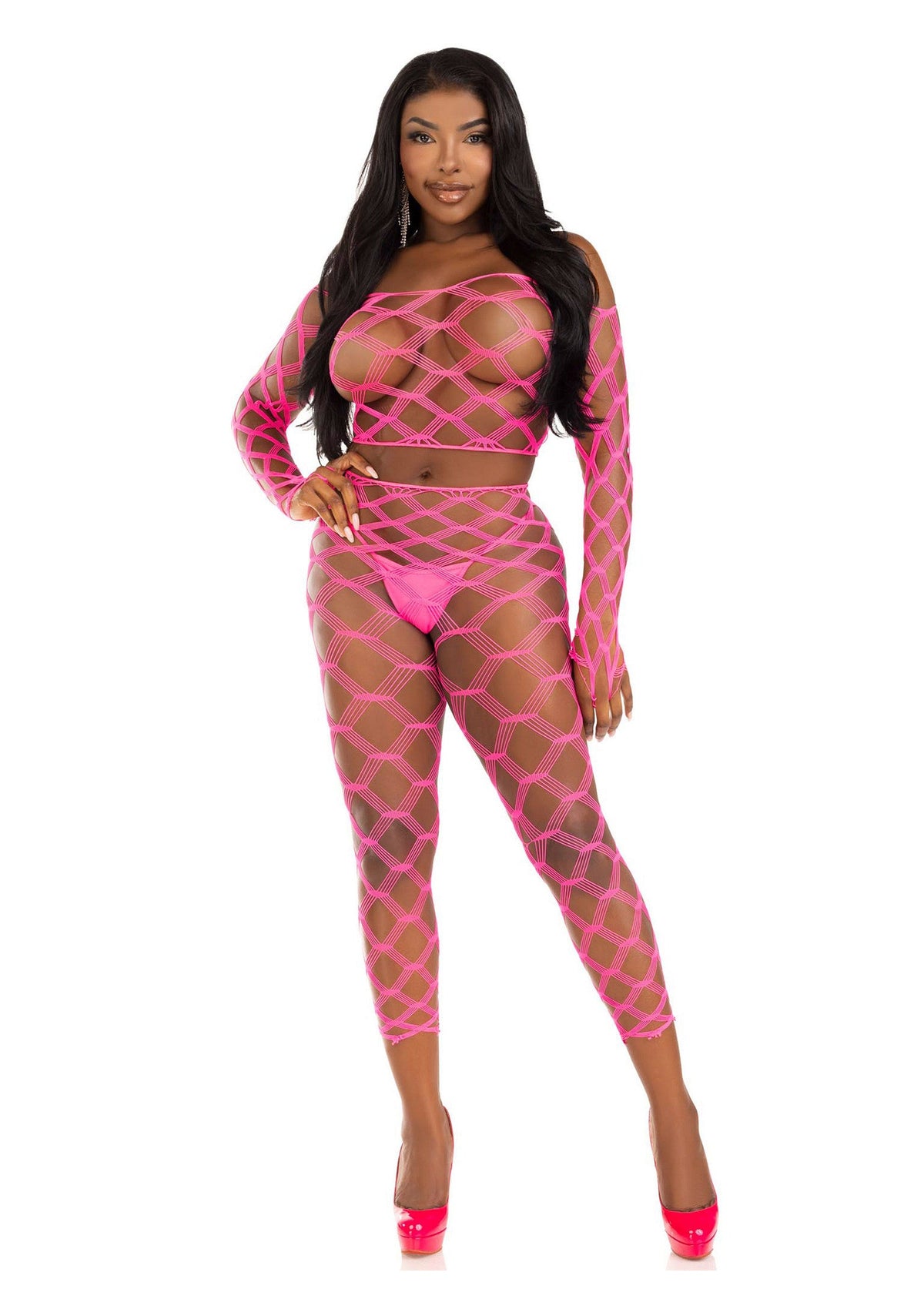 Leg Avenue Net Crop Top and Footless Tights
