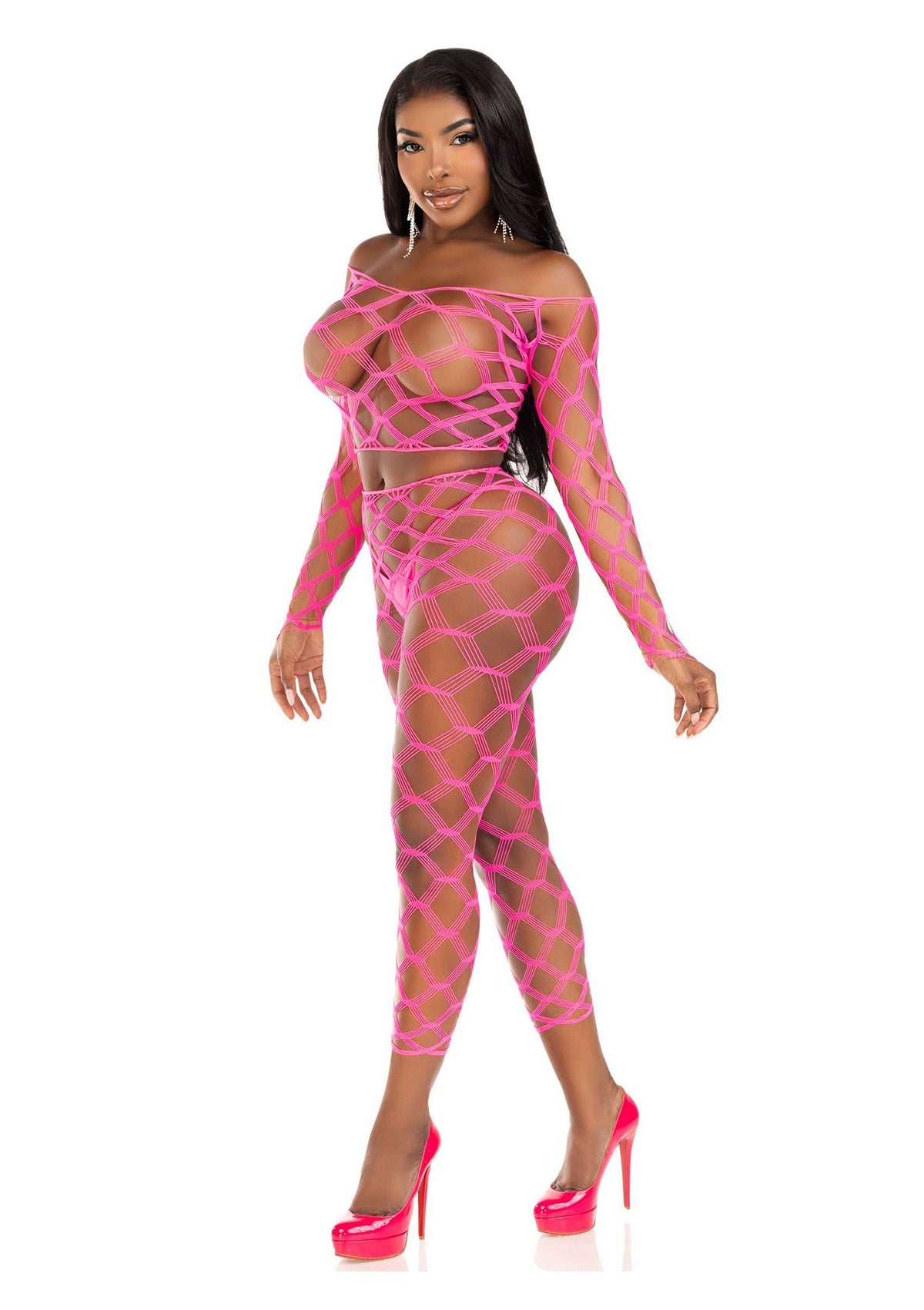 Leg Avenue Net Crop Top and Footless Tights