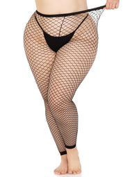 Leg Avenue Plus Industrial Net Footless Tights