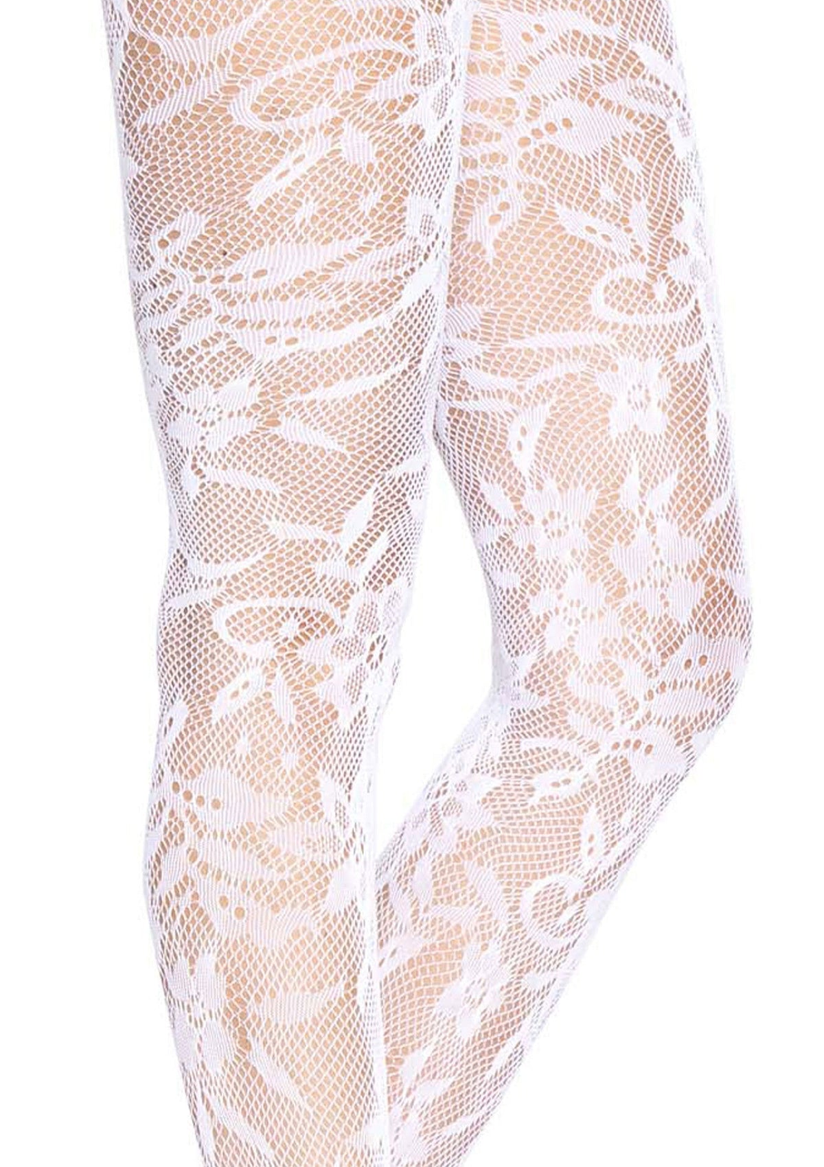 Leg Avenue Seamless Floral Lace Pantyhose