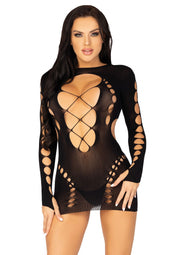 Leg Avenue Mini Dress with Faux Lace Up Detail