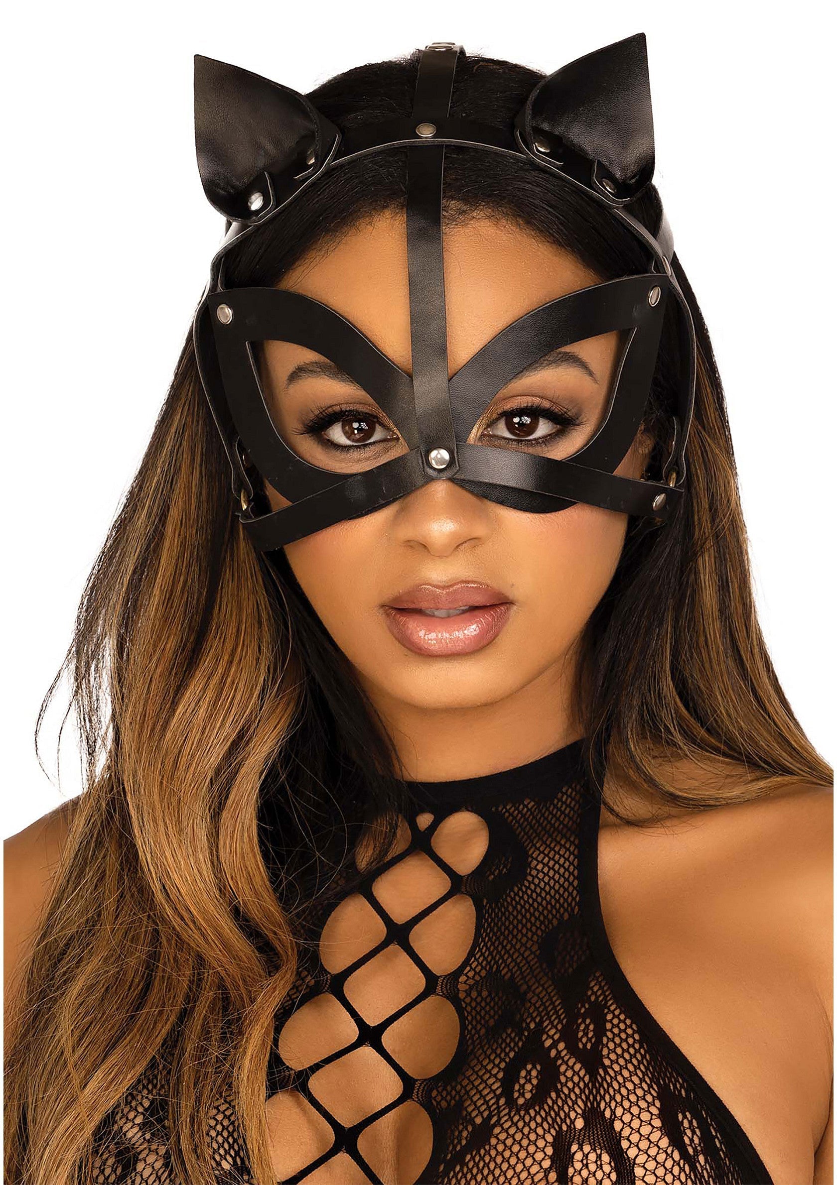 Leg Avenue Vegan Leather Studded Cat Mask
