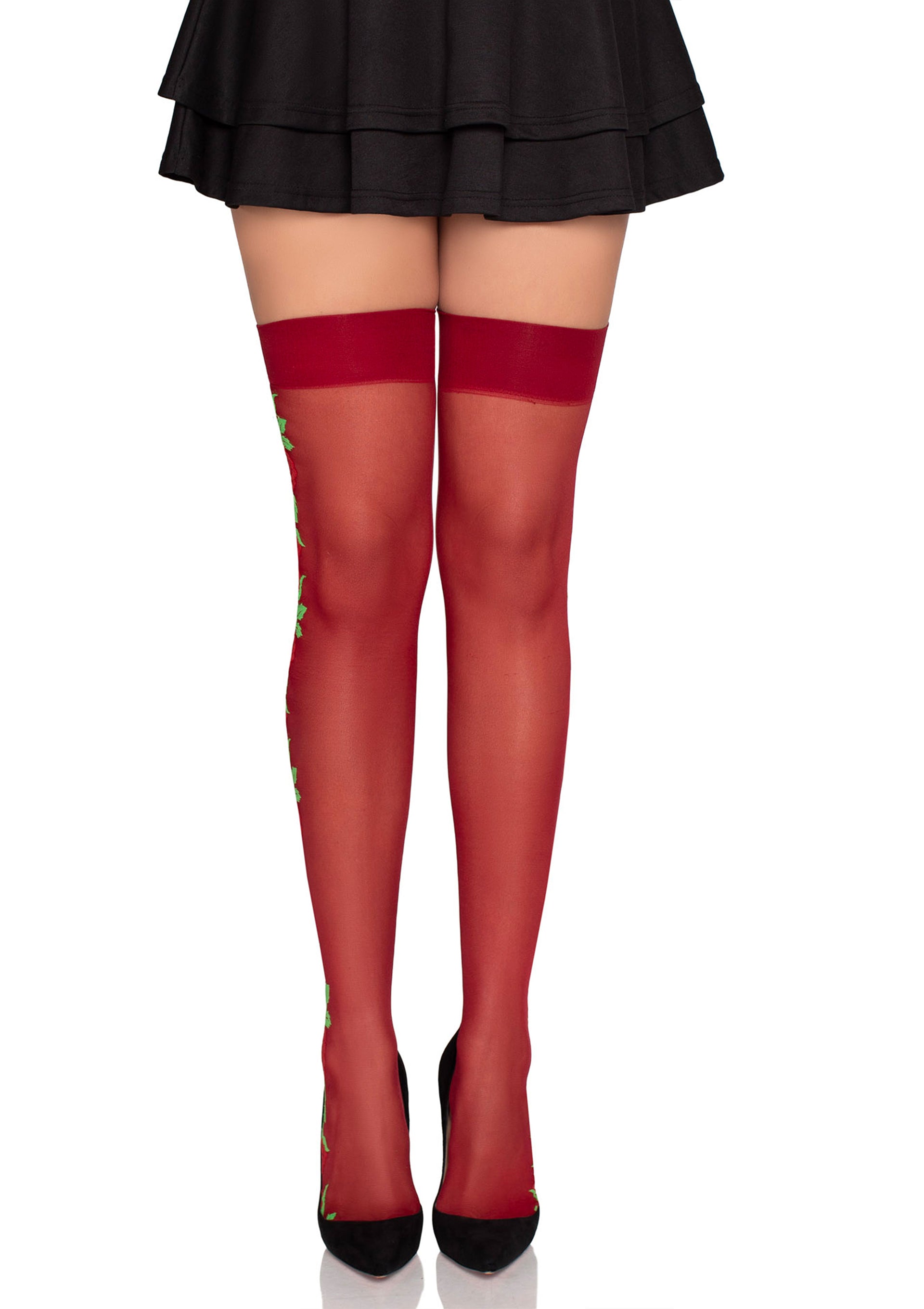 Leg Avenue Spandex Thigh Highs with Roses