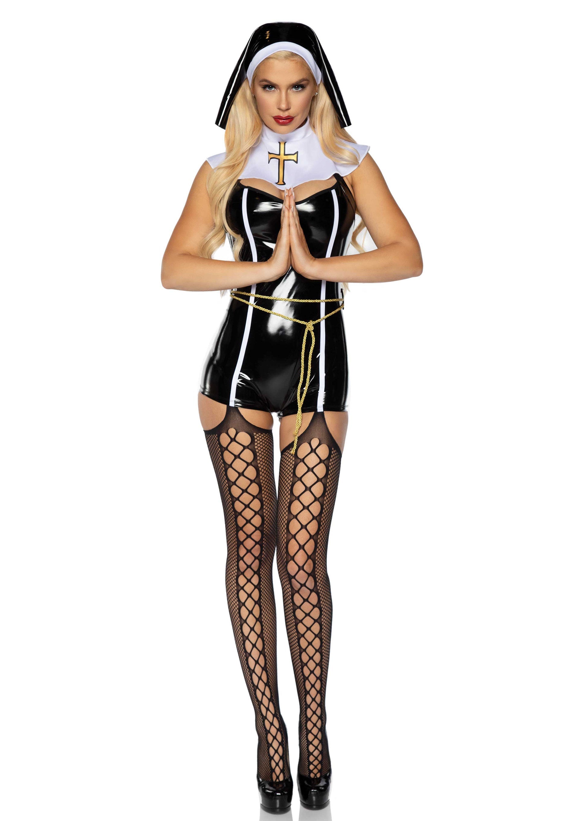 Leg Avenue Vinyl Sinful Sister Romper