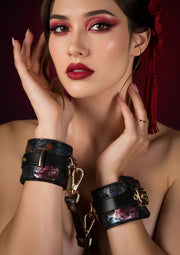 Geisha Floral Jacquard Wrist Cuffs
