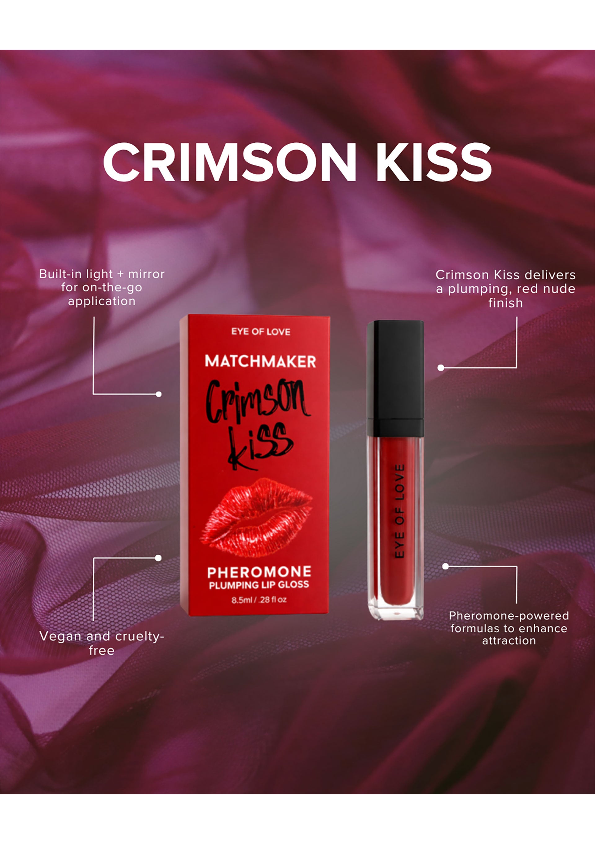 Eye of Love Crimson Kiss Pheromone Lip Gloss 8ml