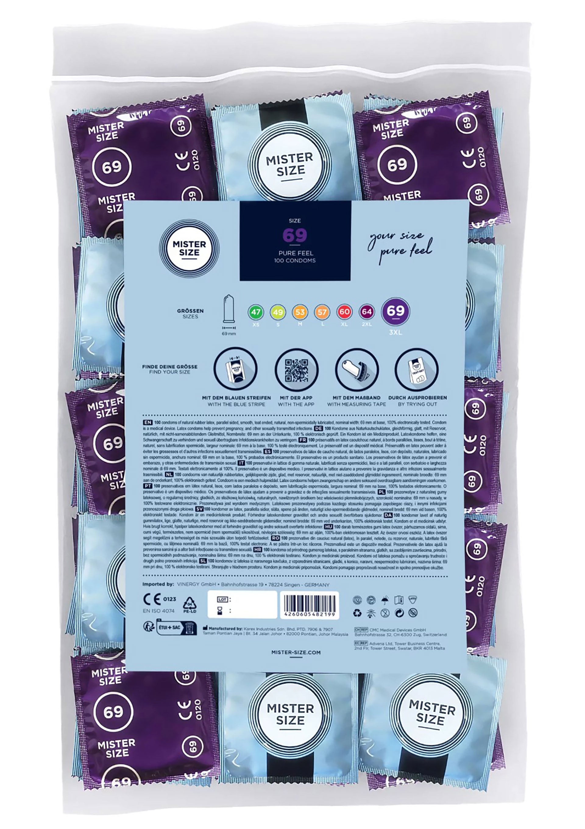 MISTER SIZE 69mm Condoms 100pcs