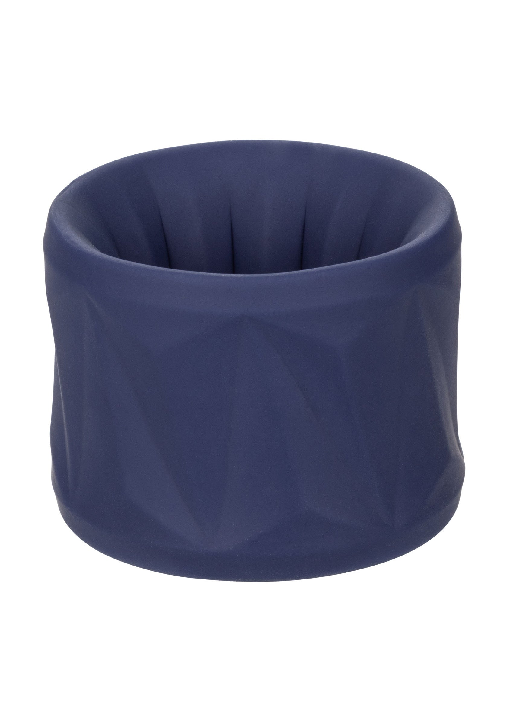 Pot de fleur décoratif bleu marine avec motif géométrique pour un intérieur moderne et élégant.; Marineblauwe decoratieve bloempot met geometrisch patroon voor een modern en elegant interieur.; Navy blue decorative flower pot with geometric pattern for a modern and elegant interior.