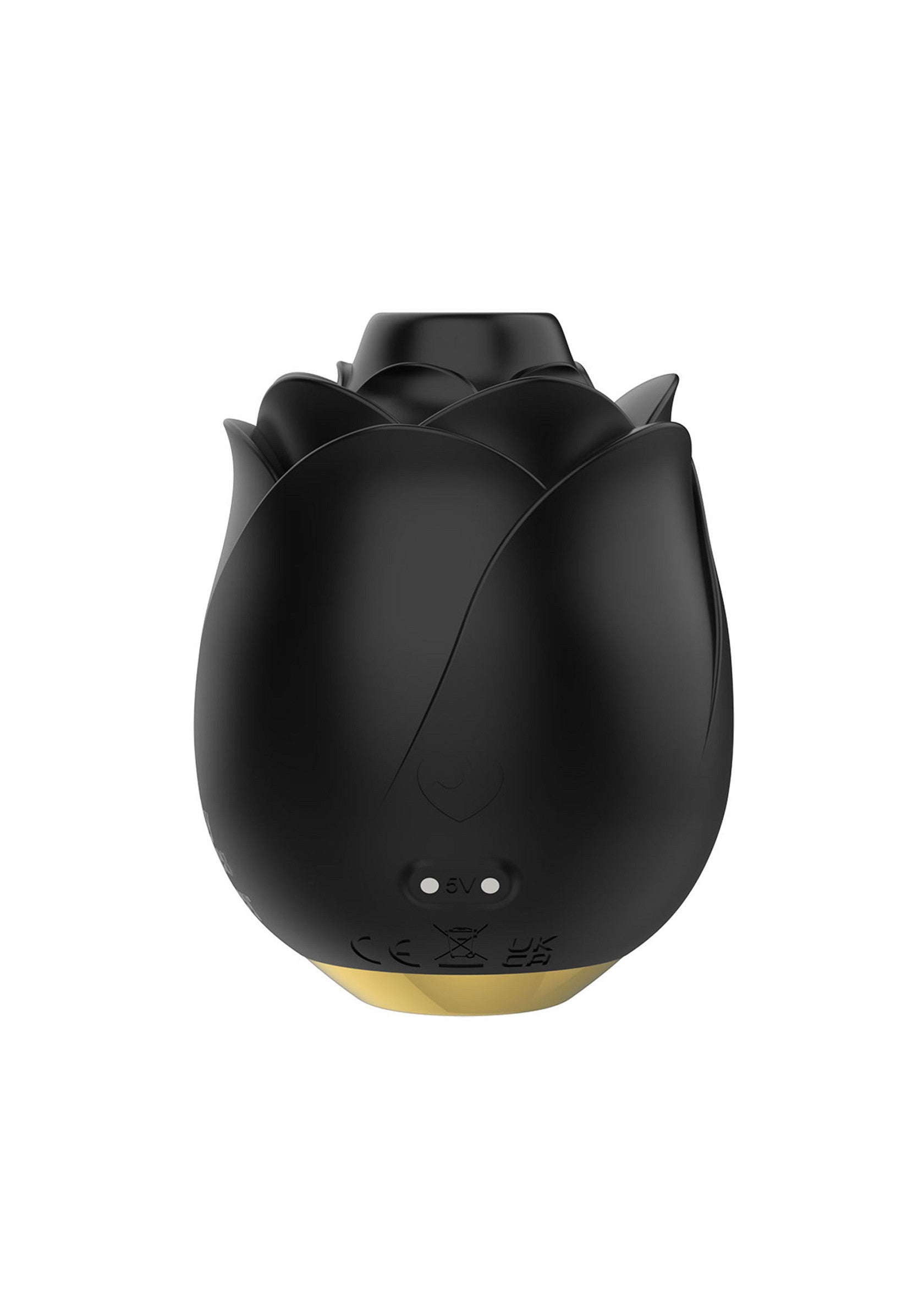 Vibrateur de plaisir en forme de rose noire pour des moments intimes et passionnés.; Zwarte roosvormige vibrator voor intieme en gepassioneerde momenten.; Black rose-shaped vibrator for intimate and passionate moments.