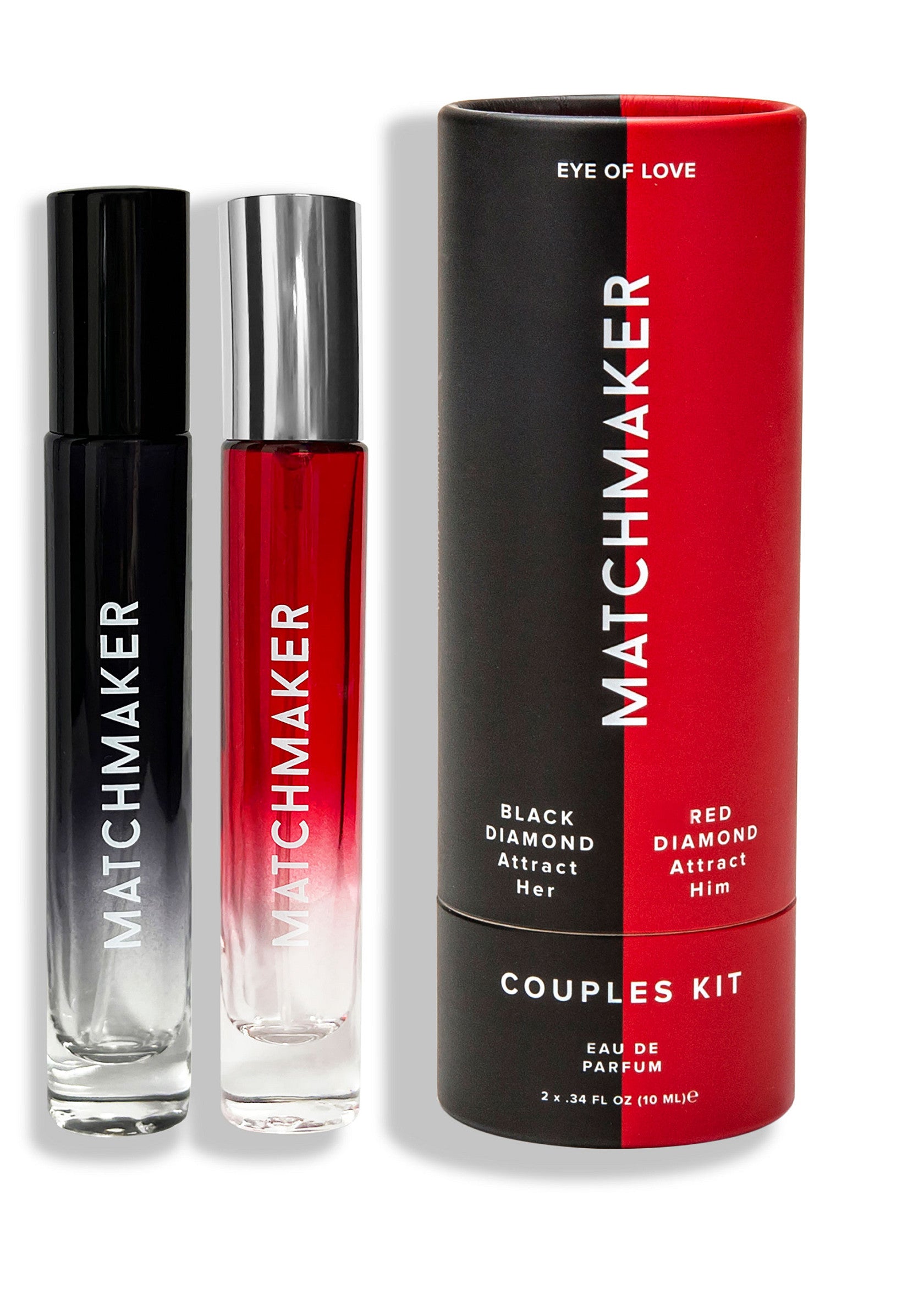 Kit de couple Matchmaker avec parfums Black Diamond et Red Diamond pour elle et lui.; Matchmaker couples kit met Black Diamond en Red Diamond parfum voor haar en hem.; Matchmaker couples kit with Black Diamond and Red Diamond fragrances for her and him.