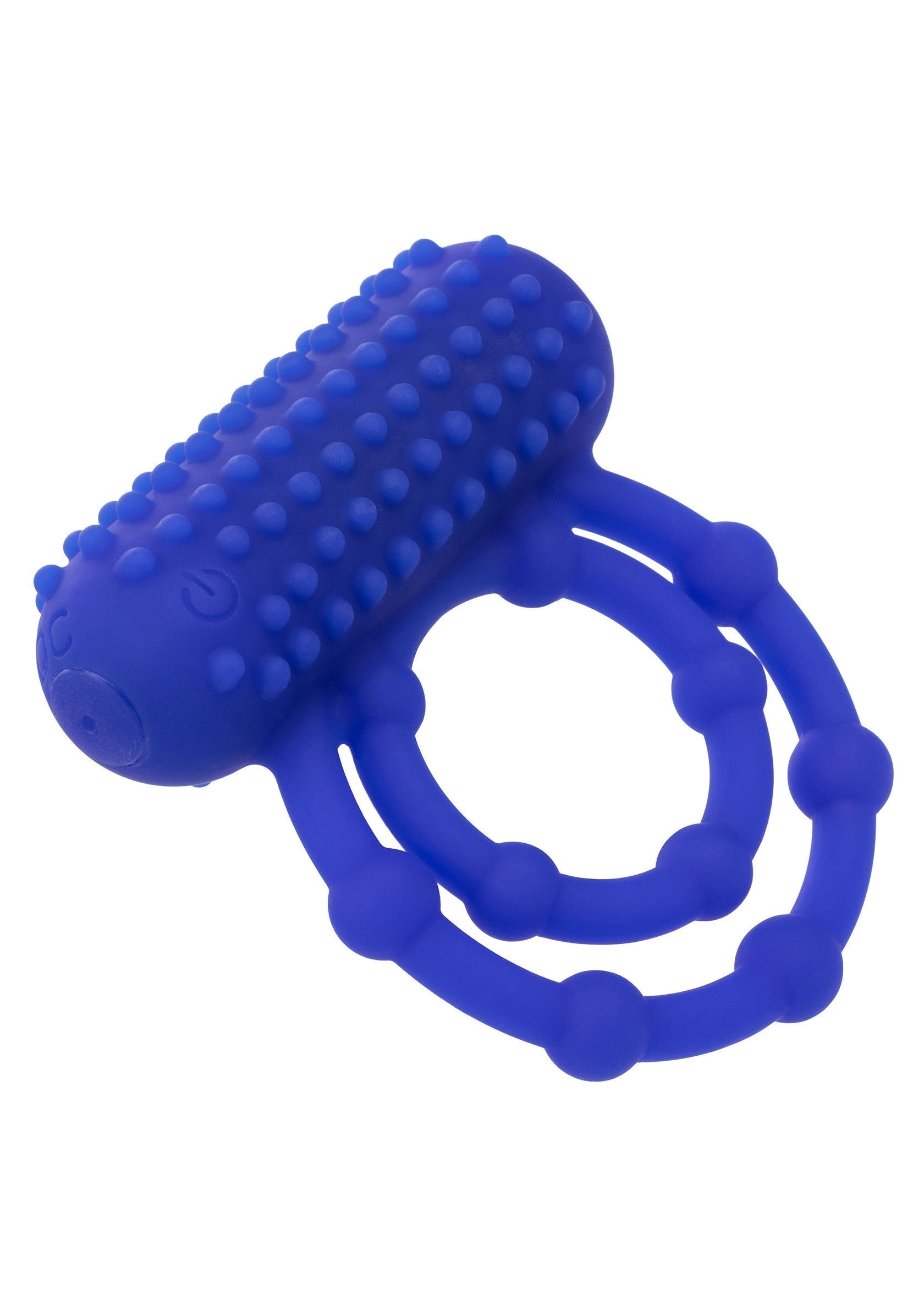 Anneau pénien texturé bleu pour une stimulation accrue et un plaisir intense. Améliore l'érection et prolonge le plaisir.; Blauwe getextureerde penisring voor extra stimulatie en intens plezier. Verbetert de erectie en verlengt het genot.; Blue textured cock ring for enhanced stimulation and intense pleasure. Improves erection and prolongs pleasure.