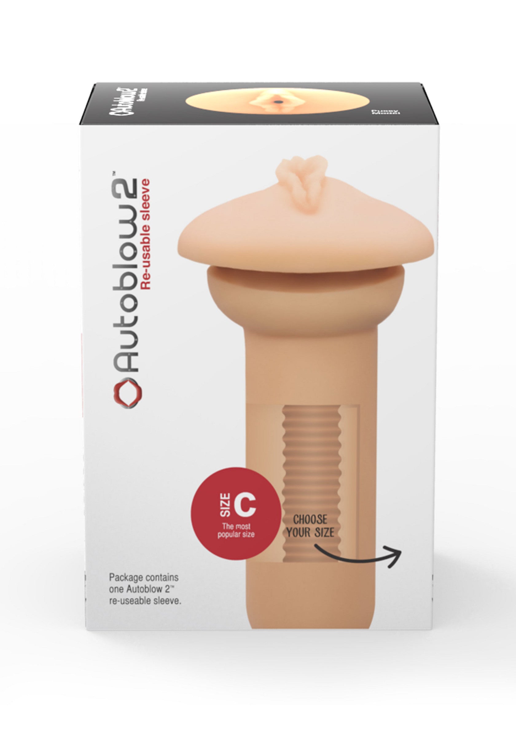 Autoblow 2, manchon réutilisable pour une expérience unique. Choisissez votre taille.; Autoblow 2, herbruikbare sleeve voor een unieke ervaring. Kies uw maat.; Autoblow 2, reusable sleeve for a unique experience. Choose your size.