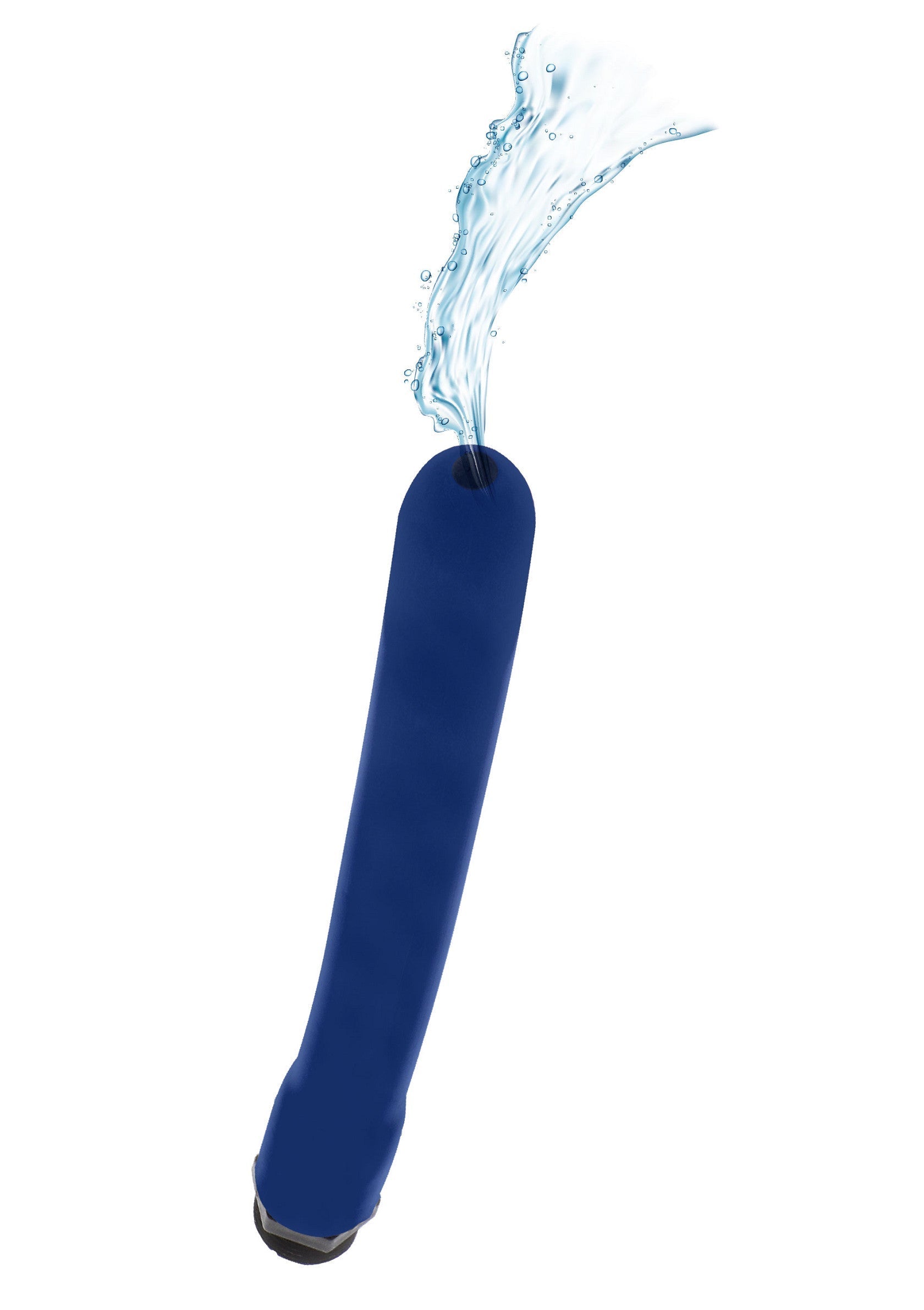 Vibromasseur bleu avec jet d'eau, pour des plaisirs aquatiques intenses. Explorez de nouvelles sensations!; Blauwe vibrator met waterstraal, voor intense waterpret. Ontdek nieuwe sensaties!; Blue vibrator with water splash, for intense aquatic pleasure. Explore new sensations!