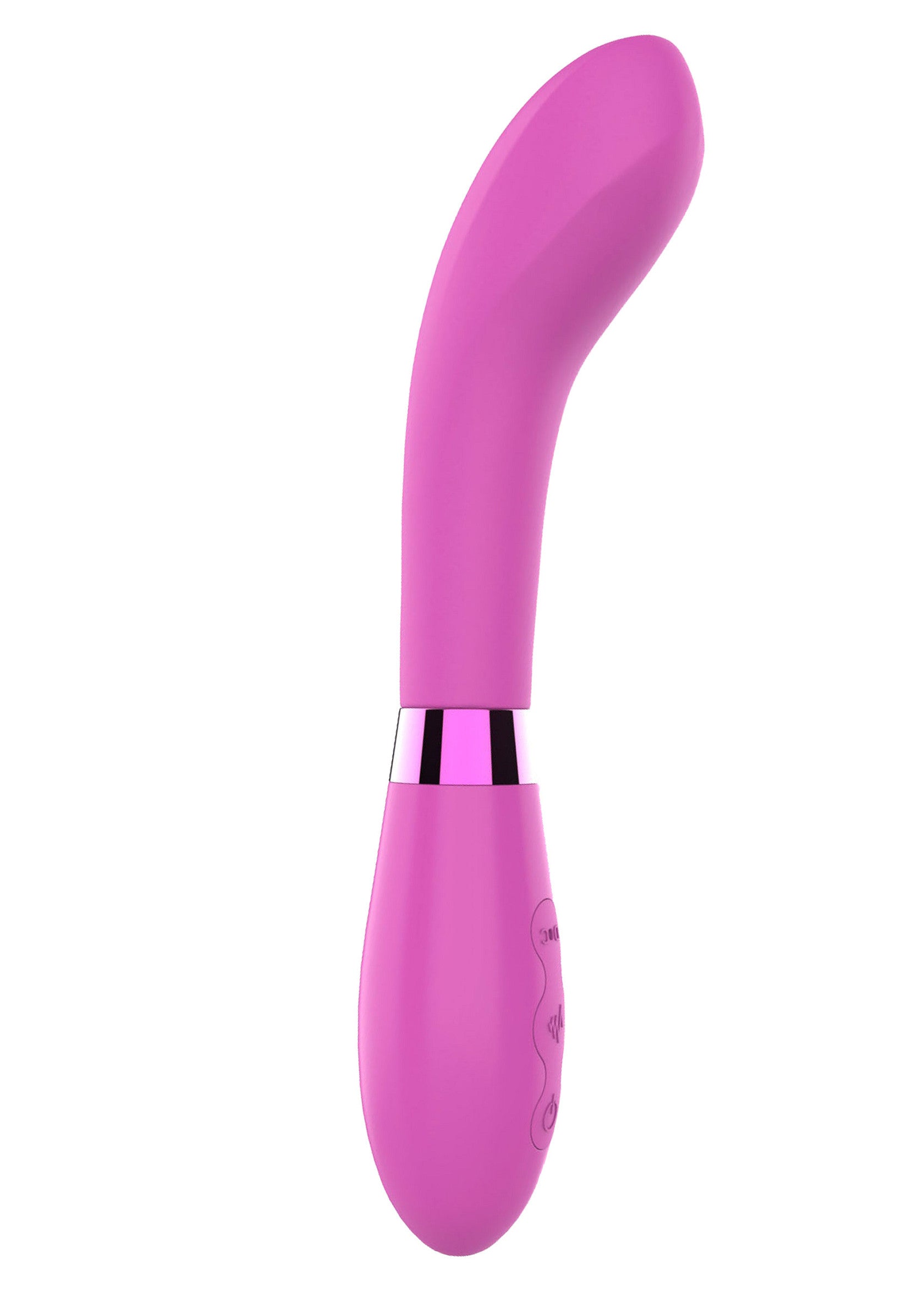 Vibromasseur rose élégant pour le plaisir personnel et l'exploration. Design courbé, facile à utiliser.; Elegante roze vibrator voor persoonlijk genot en verkenning. Gebogen ontwerp, makkelijk te gebruiken.; Sleek pink vibrator for personal pleasure and exploration. Curved design, easy to use.