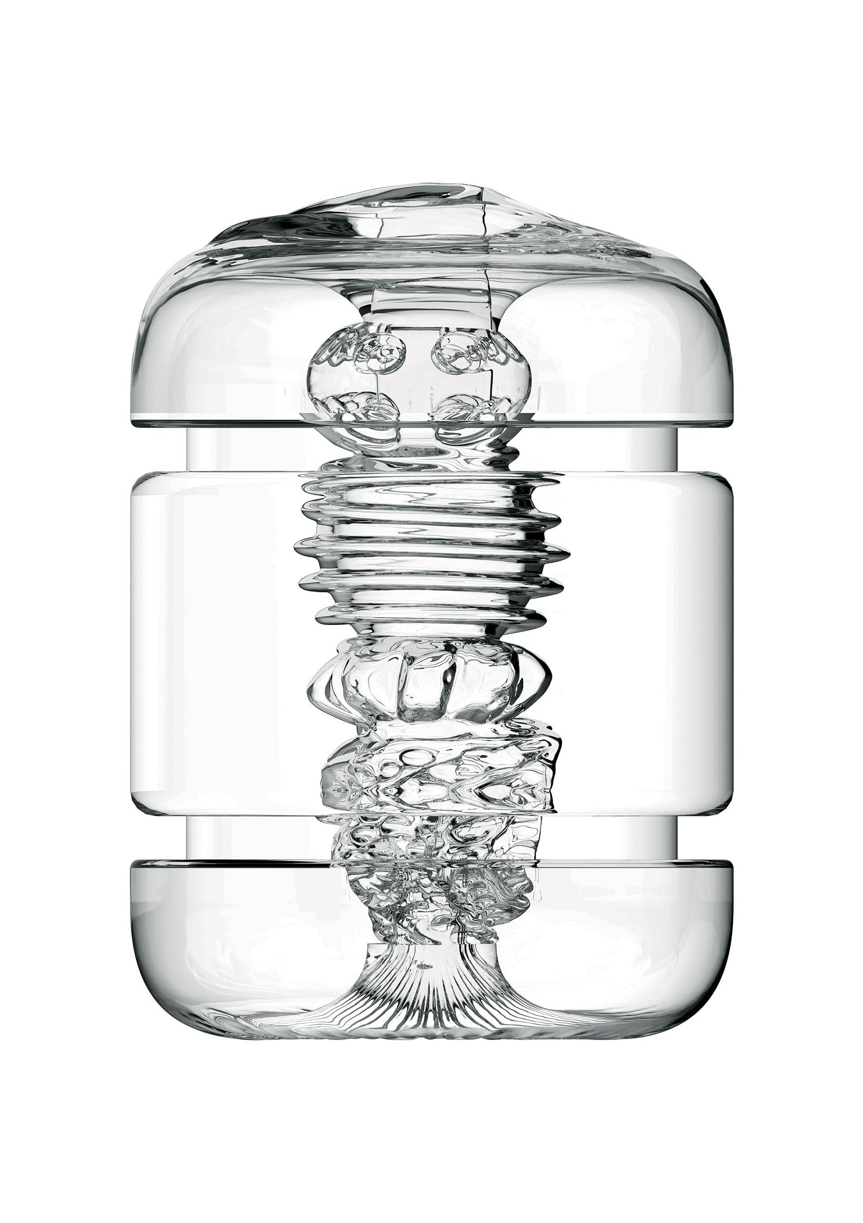 Objet en verre transparent, design unique. Parfait pour ajouter une touche moderne à votre intérieur.; Transparant glazen object, uniek design. Perfect om een moderne touch aan uw interieur toe te voegen.; Clear glass object, unique design. Perfect for adding a modern touch to your home decor.