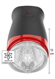 Masturbateur Quantum Power Engine, noir et rouge, 13cm. Plaisir intense garanti! ; Quantum Power Engine masturbator, zwart en rood, 13cm. Gegarandeerd intens plezier!; Quantum Power Engine masturbator, black and red, 13cm. Guaranteed intense pleasure!