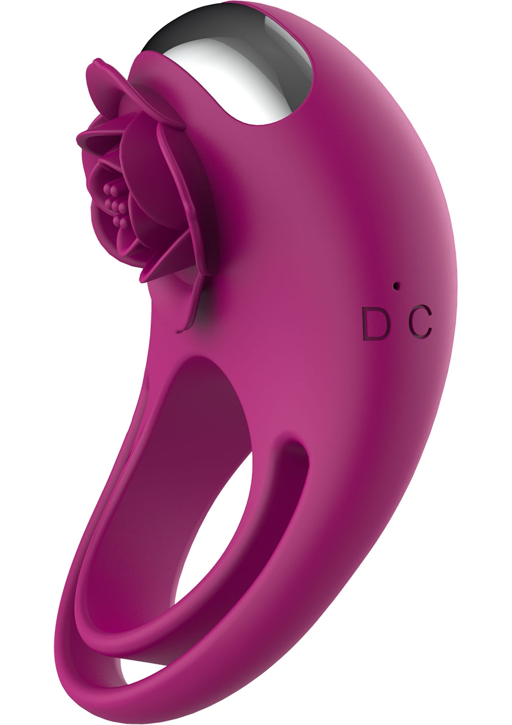 Masseur clitoridien rose en forme de fleur pour une stimulation agréable.; Roze clitorisstimulator in bloemvorm voor aangename stimulatie.; Pink clitoral massager in flower shape for pleasant stimulation.