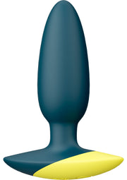 Plug anal bleu pétrole et jaune pour le plaisir; Petroleumblauw en gele buttplug voor genot; Teal and yellow buttplug for pleasure