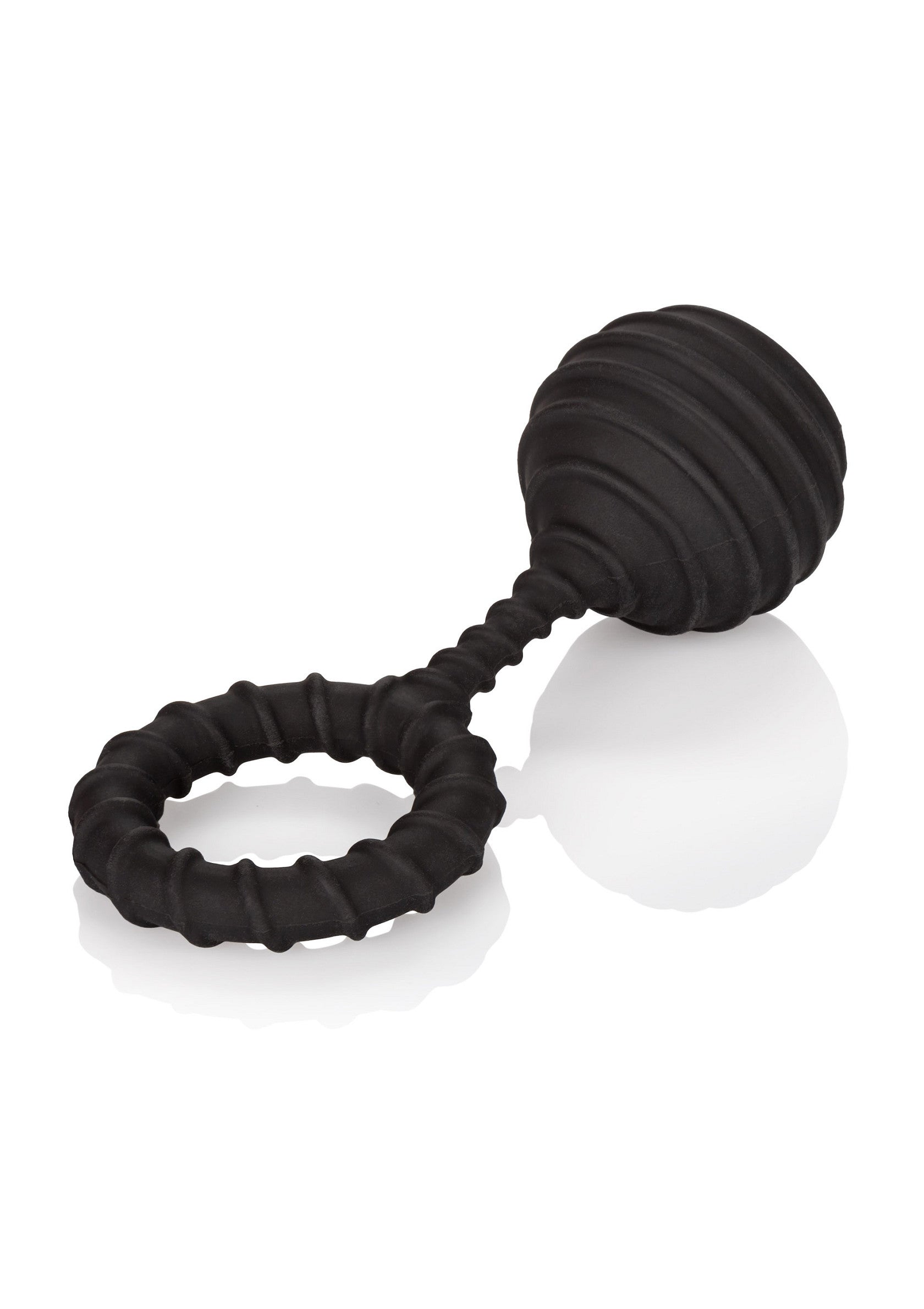 Jouet sexuel noir texturé avec anneau pour plus de plaisir et d'excitation.; Zwart, gestructureerd seksspeeltje met ring voor extra plezier en opwinding.; Textured black sex toy with a ring for added pleasure and excitement.