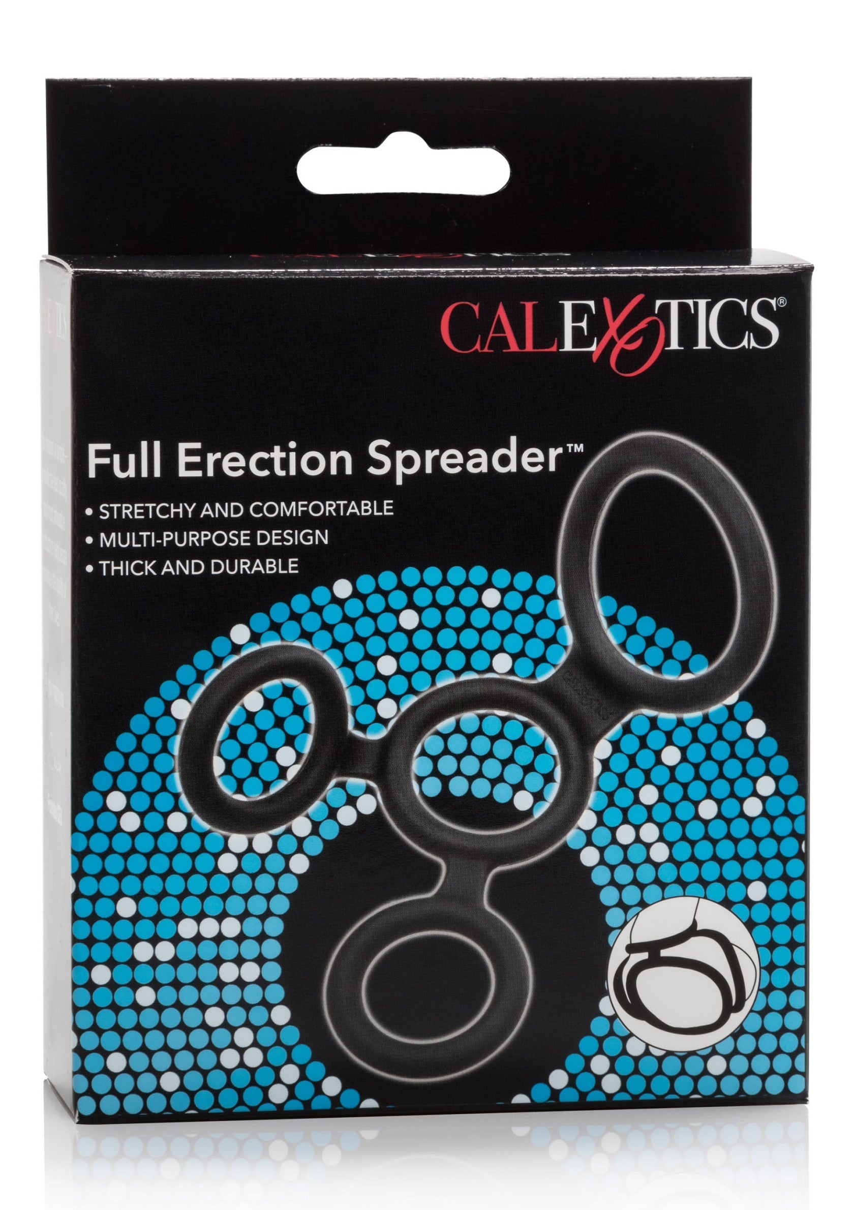 CalExotics Full Erection Spreader™ : anneau pénien étirable et confortable, design polyvalent, épais et durable.; CalExotics Full Erection Spreader™: rekbare en comfortabele penisring, multifunctioneel ontwerp, dik en duurzaam.; CalExotics Full Erection Spreader™: stretchy, comfortable cock ring, multi-purpose design, thick, and durable.