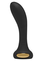Jouet sexuel noir élégant avec accent doré. Explorez le plaisir et la sensualité avec cet accessoire unique.; Elegante zwarte seksspeeltje met gouden accent. Ontdek plezier en sensualiteit met dit unieke accessoire.; Sleek black sex toy with gold accent. Explore pleasure and sensuality with this unique accessory.
