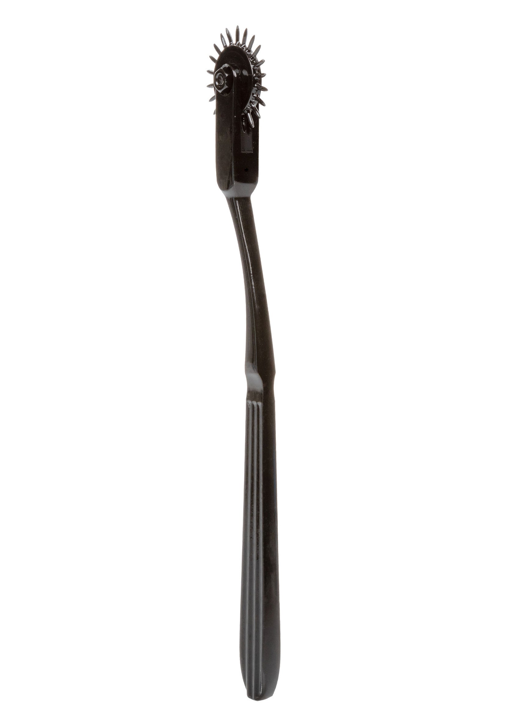 Roue de Wartenberg noire, outil de stimulation sensorielle pour professionnels.; Zwarte Wartenberg-wiel, sensorisch stimulatiemiddel voor professionals.; Black Wartenberg wheel, sensory stimulation tool for professionals.