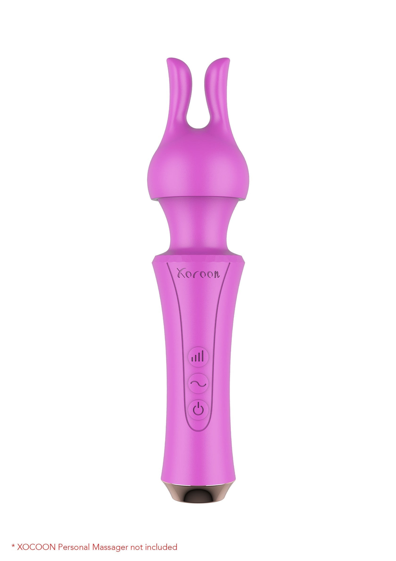 Masseur personnel rose XOCOON avec embout en forme d'oreilles de lapin. Stimulation ciblée et plaisir intime.; Roze XOCOON persoonlijke stimulator met konijnenooropzetstuk. Gerichte stimulatie en intiem genot.; Pink XOCOON personal massager with bunny ear attachment. Targeted stimulation & intimate pleasure.