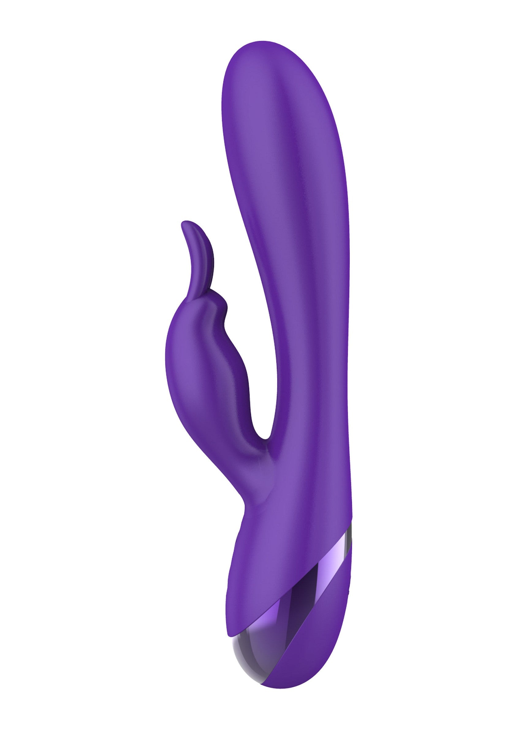 Vibromasseur violet stimulant le clitoris pour plus de plaisir.; Paarse vibrator stimuleert de clitoris voor extra genot.; Purple vibrator stimulates the clitoris for extra pleasure.