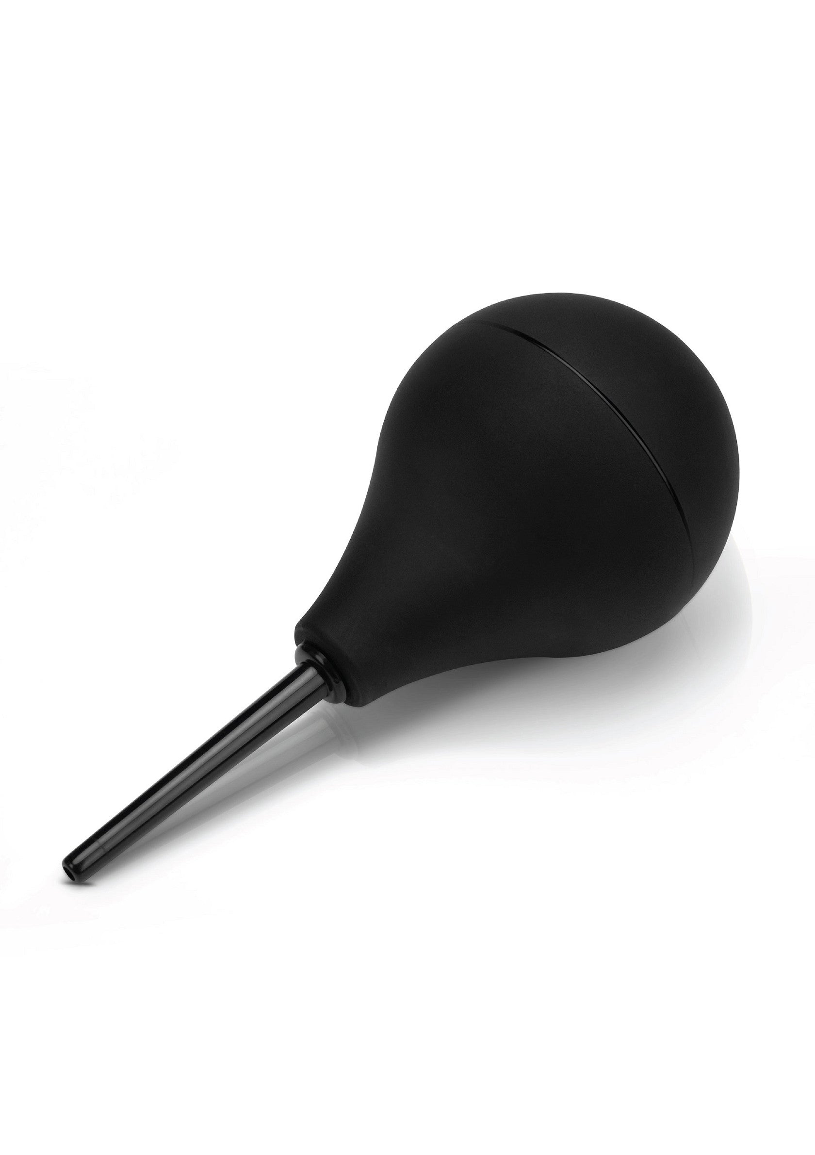 Poire à lavement noire pour l'hygiène intime. Douche anale en silicone.; Zwarte klysma peer voor intieme hygiëne. Anale douche van siliconen.; Black enema bulb for intimate hygiene. Anal douche made of silicone.