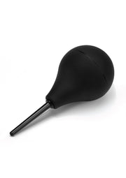 Poire à lavement noire pour l'hygiène intime. Douche anale en silicone.; Zwarte klysma peer voor intieme hygiëne. Anale douche van siliconen.; Black enema bulb for intimate hygiene. Anal douche made of silicone.