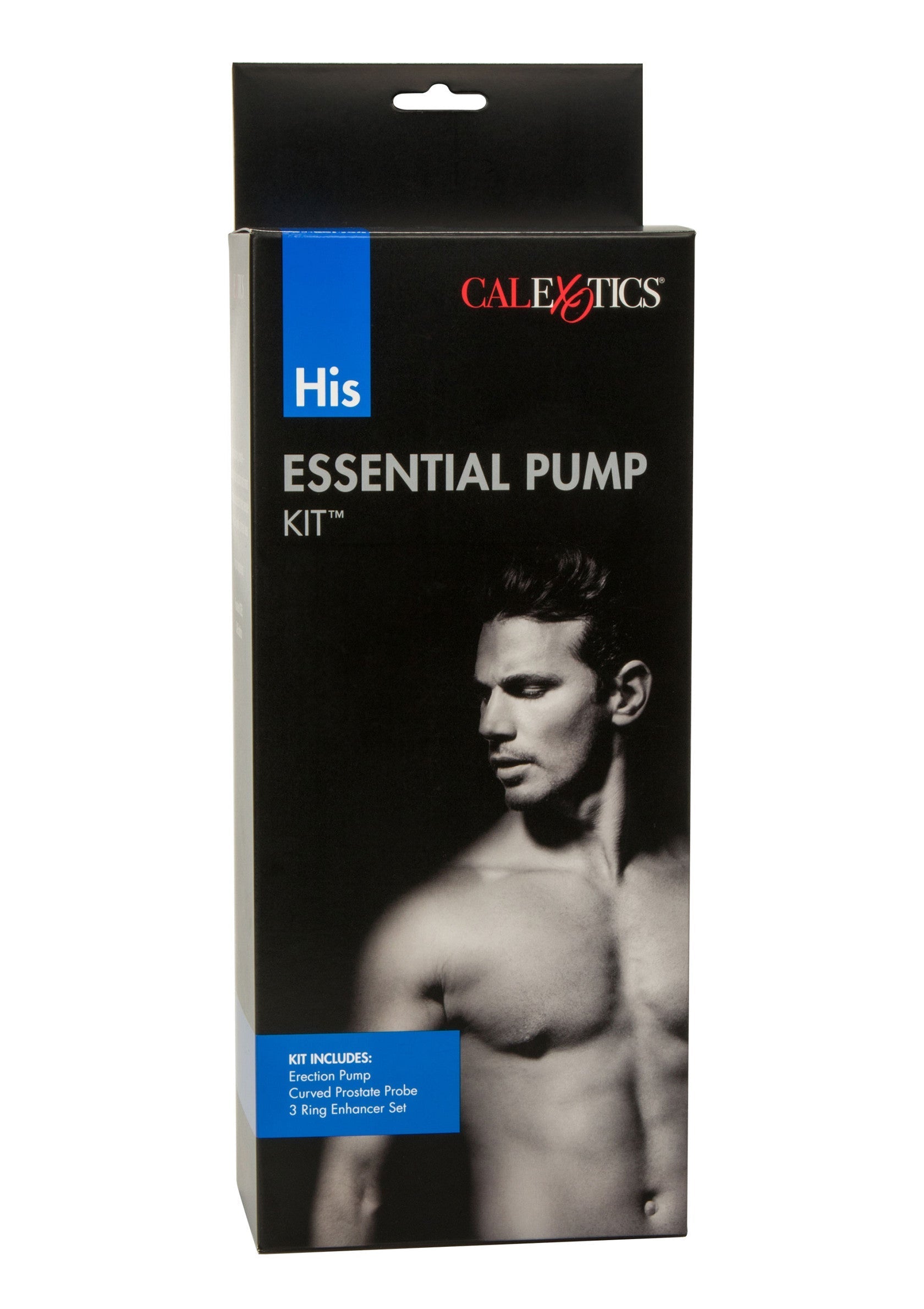 Kit pompe essentielle CalExotics His, pour améliorer la performance masculine.; CalExotics His Essential Pump Kit, voor verbeterde mannelijke prestaties.; CalExotics His Essential Pump Kit, for enhanced male performance.
